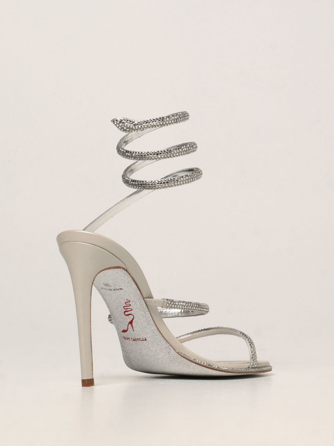 Sandalias de tacón Rene Caovilla: Zapatos mujer Rene Caovilla plata 3