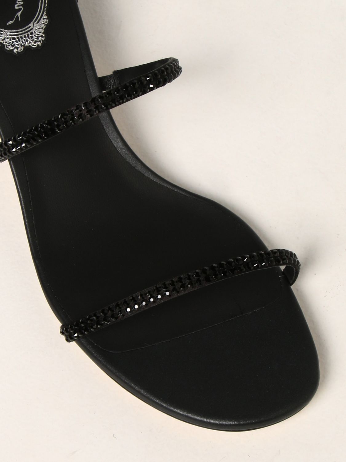 Heeled sandals Rene Caovilla: Cleo René Caovilla sandal in satin with crystals black 4