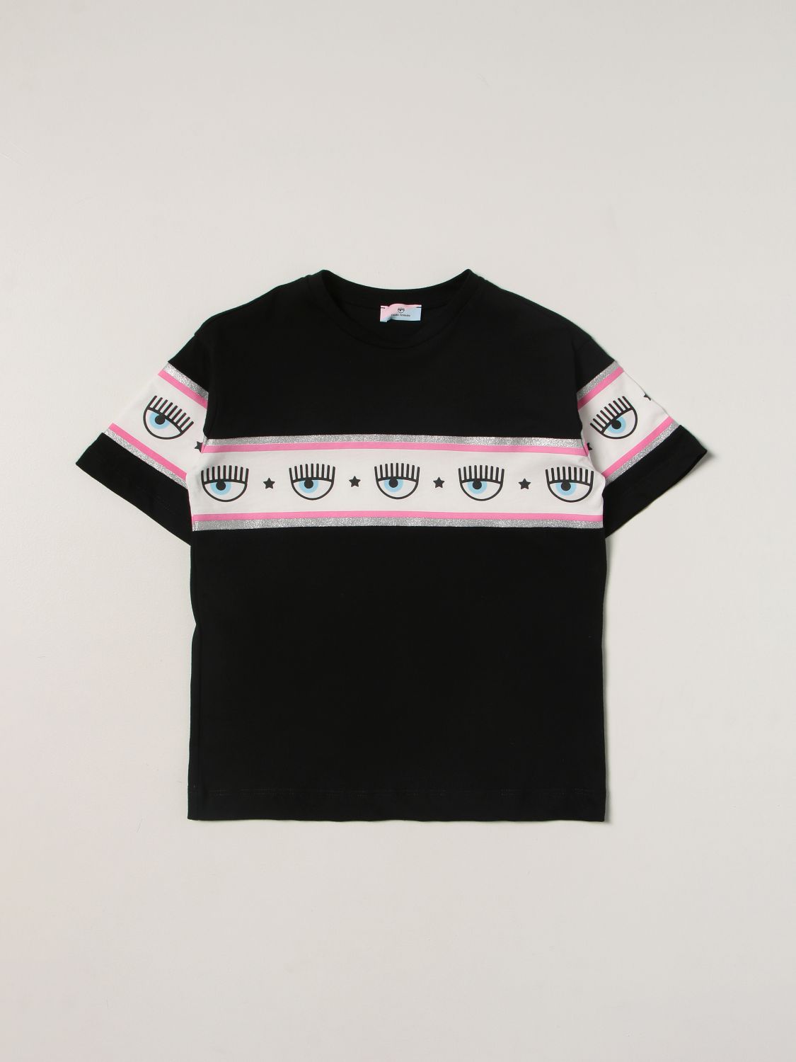 CHIARA FERRAGNI: Logomania t-shirt in cotton - Black | T-Shirt 