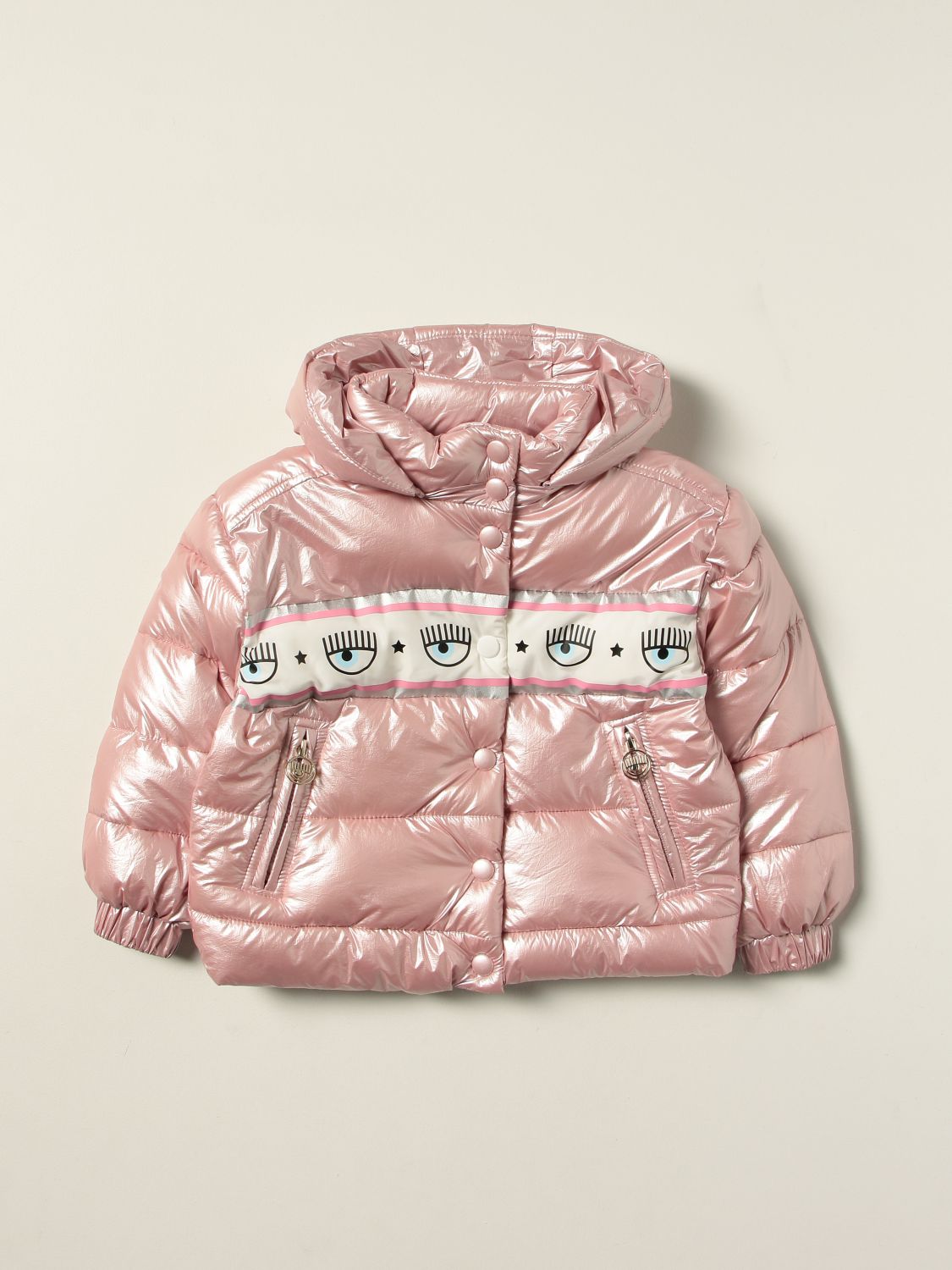 Jacket Chiara Ferragni: Chiara Ferragni Logomania puffer jacket in nylon pink 1
