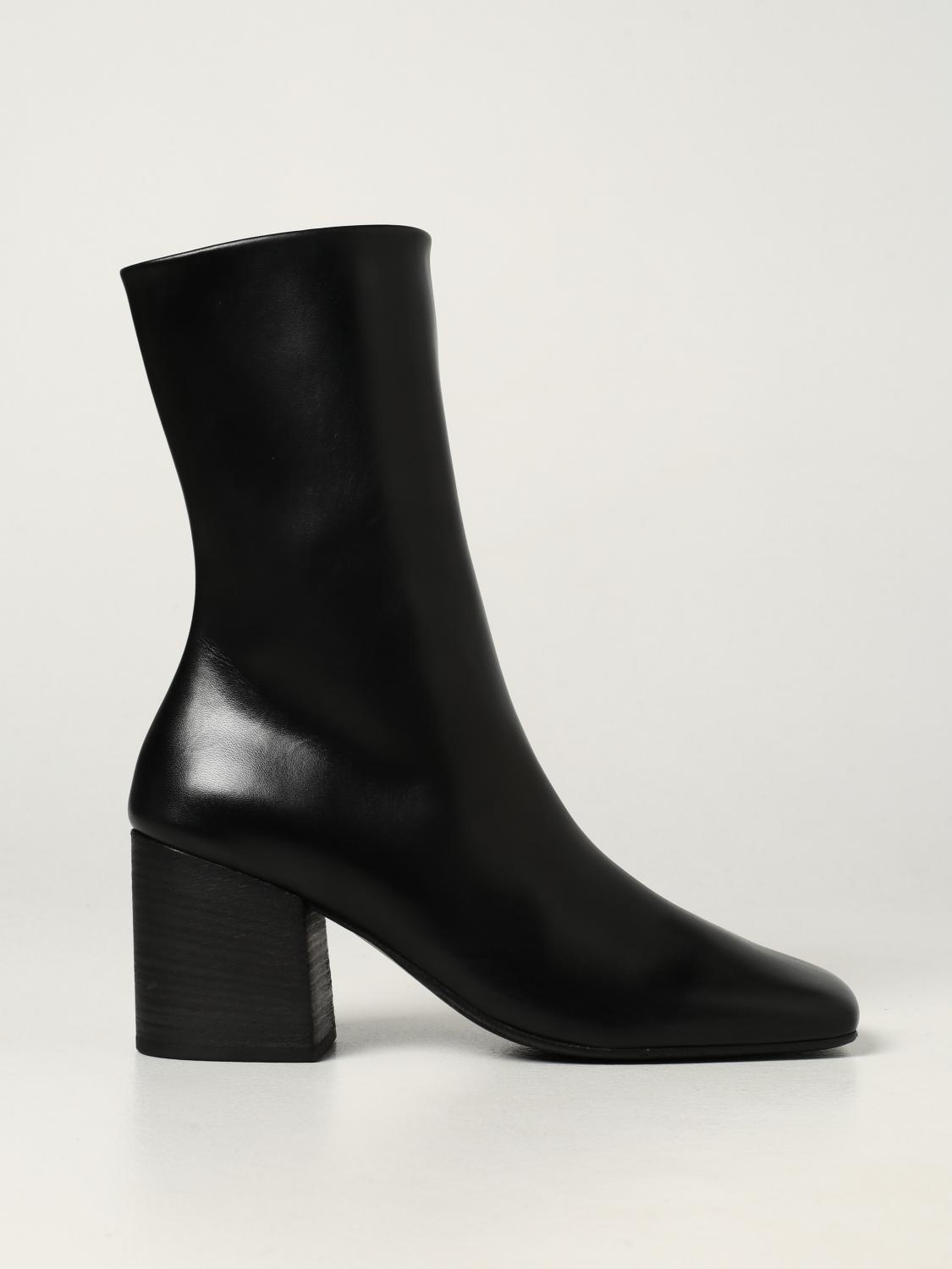 MarsÈll Pinnetta Ankle Boot In Leather Black Marsèll Flat Booties Mw6595118 Online On 