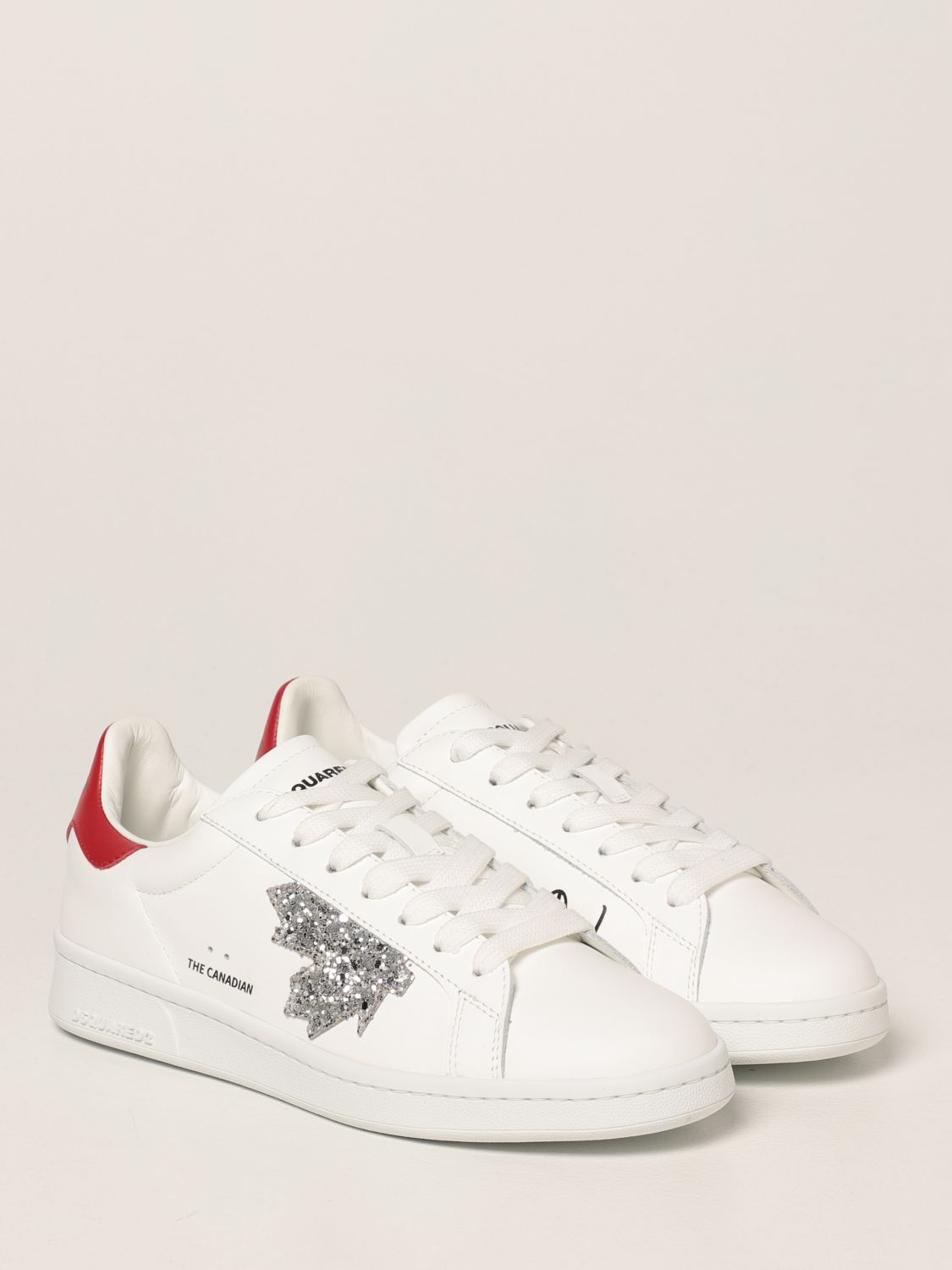 DSQUARED2: Boxer leather sneakers - White | Dsquared2 sneakers SNW0134 ...