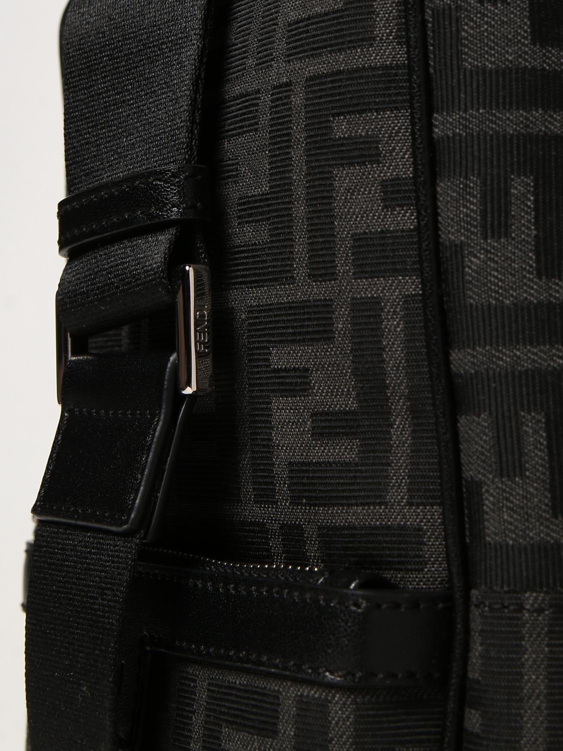 FENDI: Zaino Travel monospalla in tela con motivo FF - Nero | Borsa A  Tracolla Fendi 7VZ064 AG0M GIGLIO.COM
