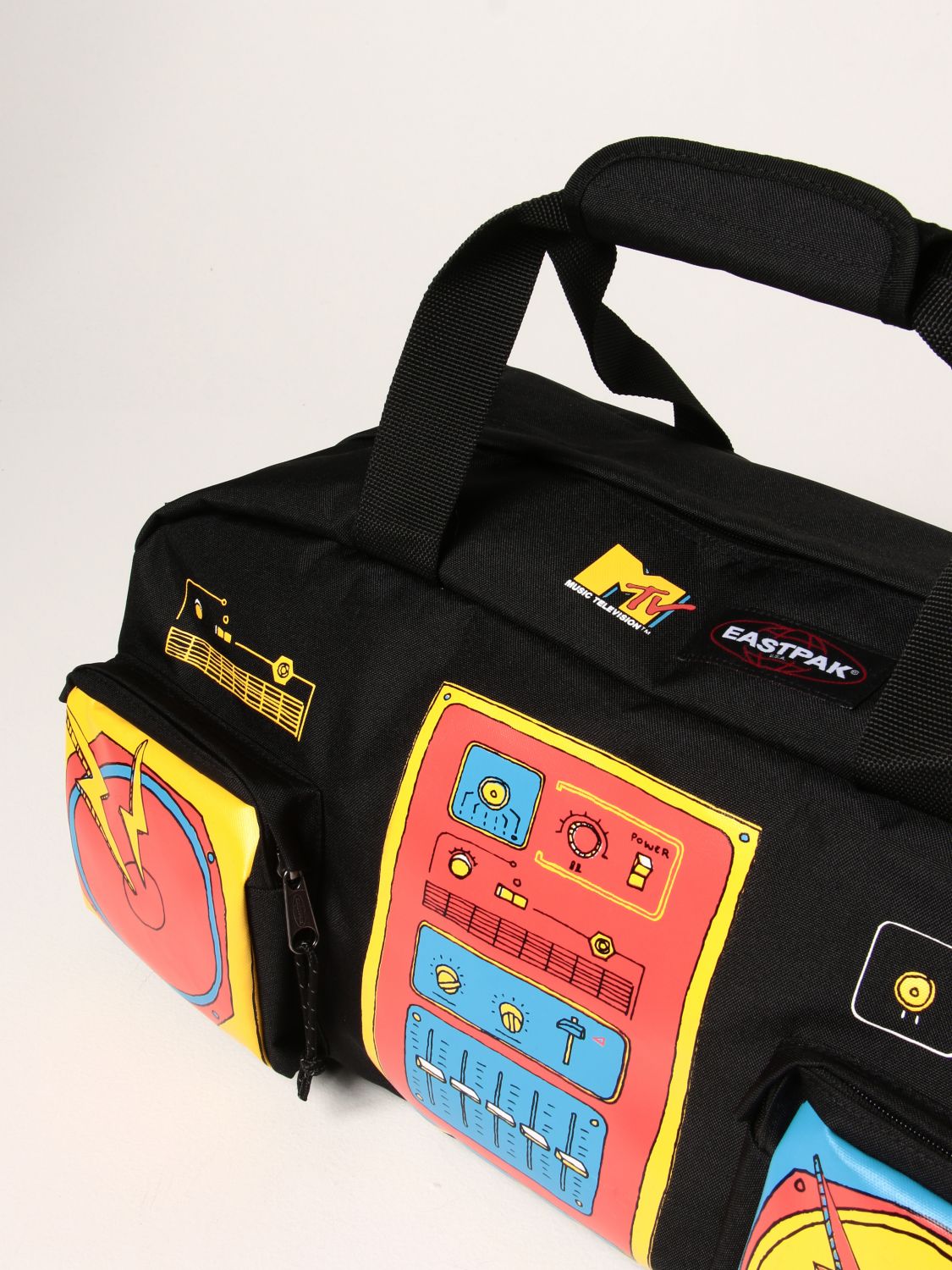Travel bag Mtv X Eastpak: MTV Duffel MTV x Eastpak duffel bag in canvas with boombox print black 3