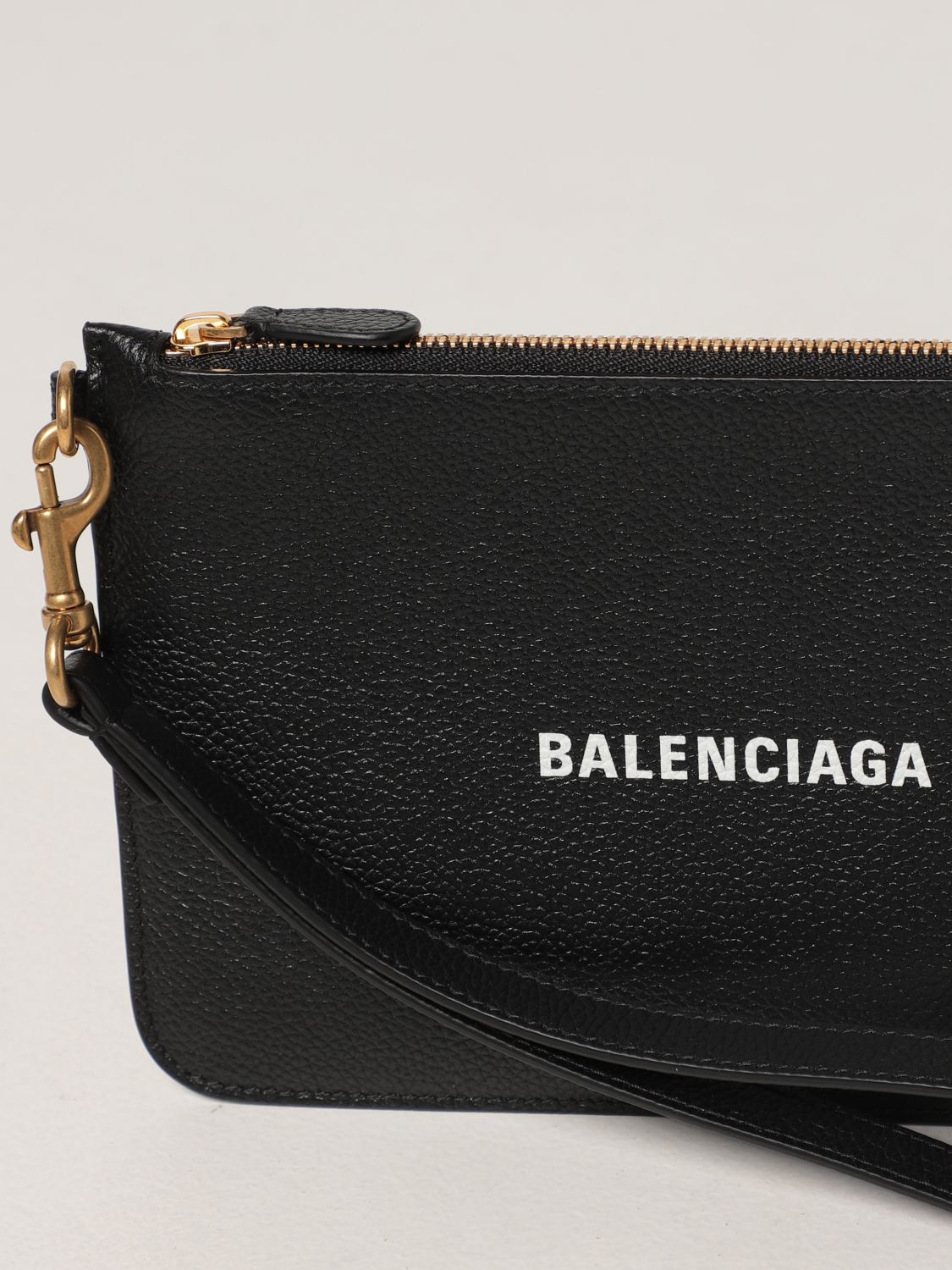 Clutch Balenciaga: Pochette xs Balenciaga in pelle a grana nero 4