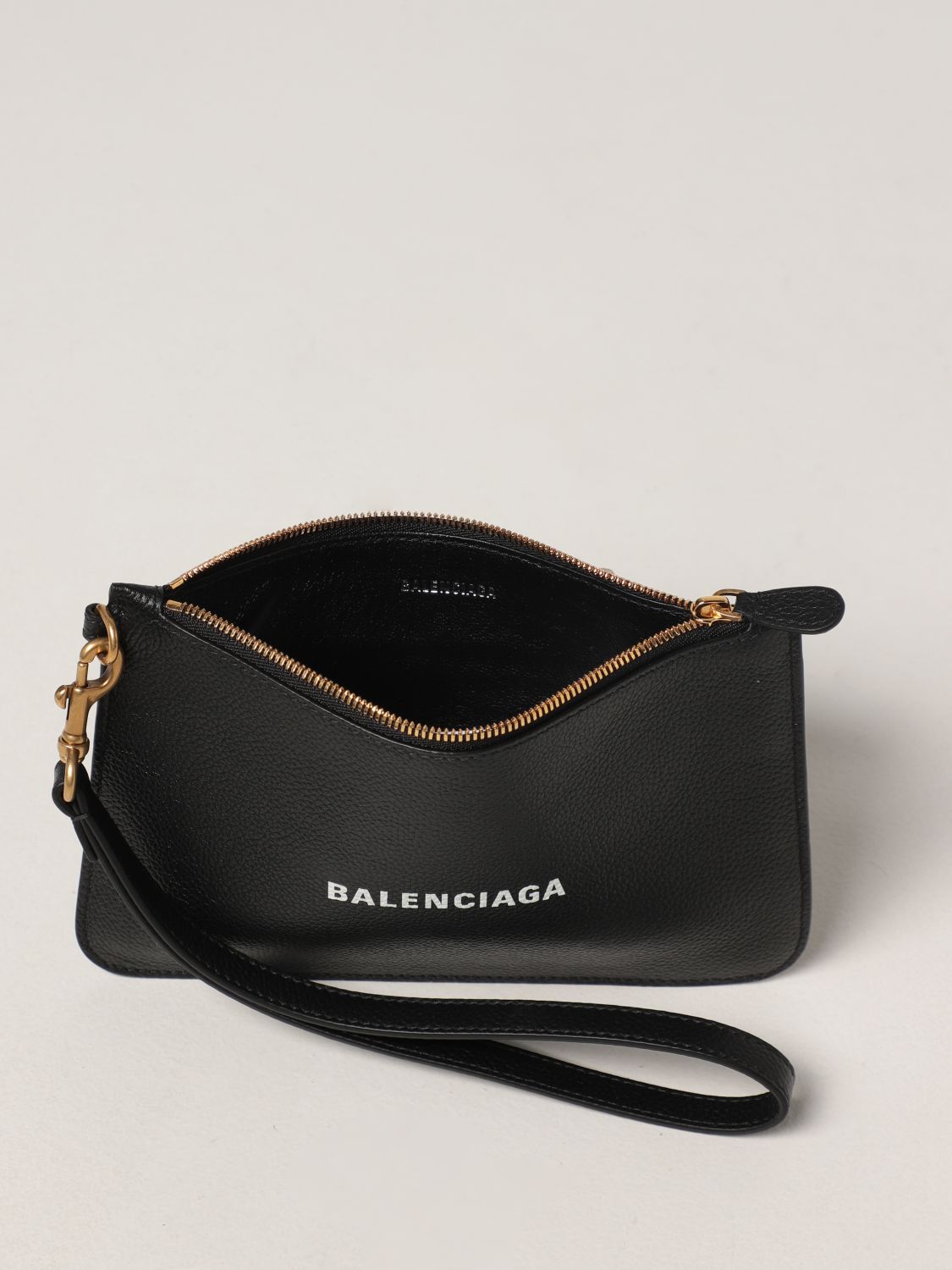 Clutch Balenciaga: Pochette xs Balenciaga in pelle a grana nero 5