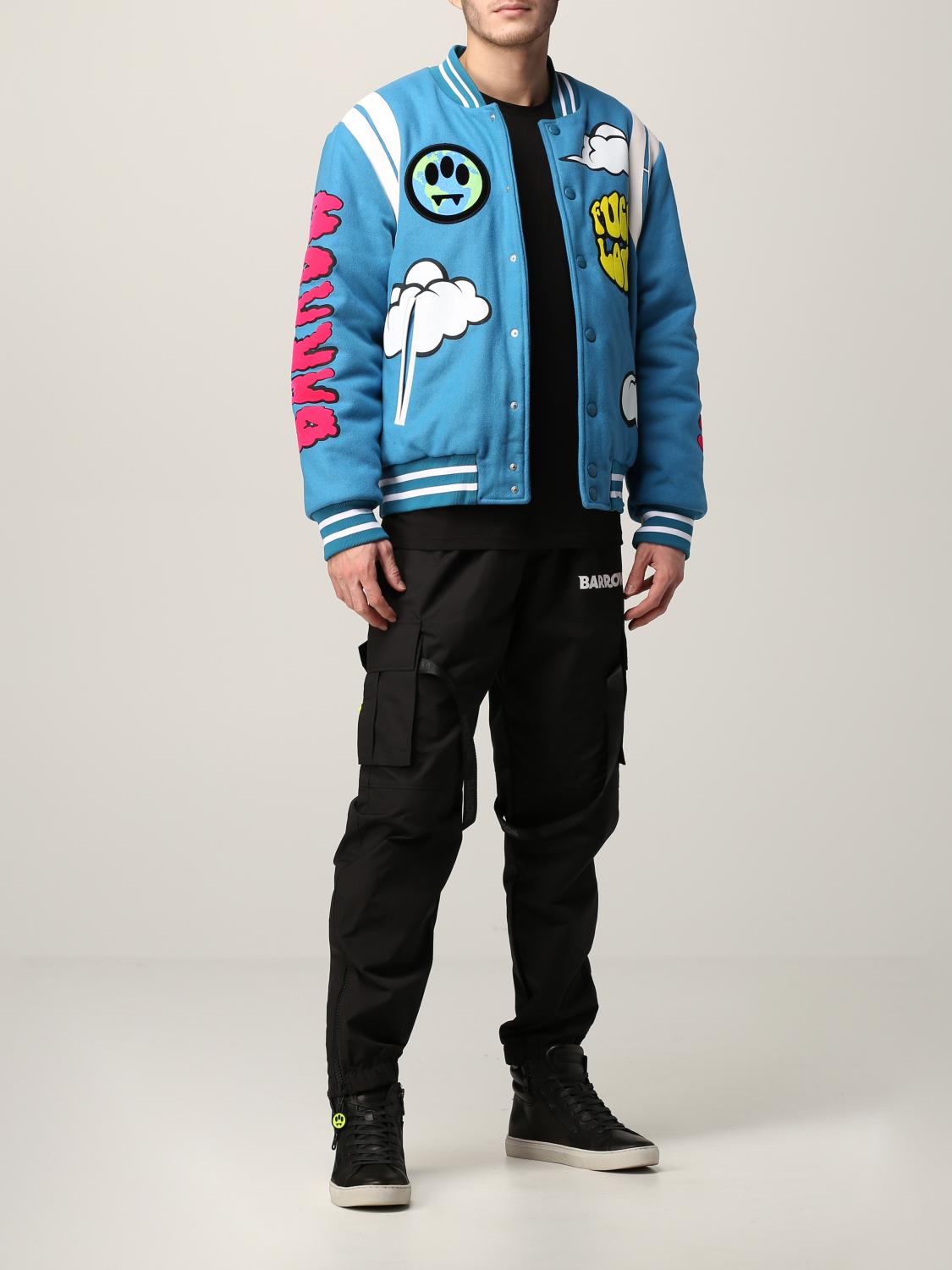 BARROW: Bomber College in maglia con patches - Azzurro | Giacca Barrow  029566 GIGLIO.COM