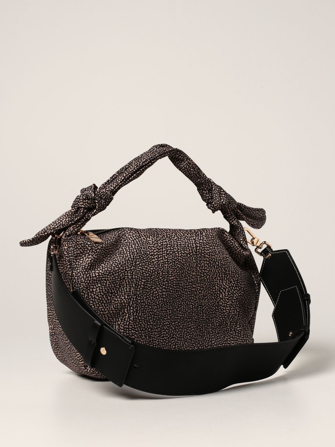 Borsa donna a mano e tracolla - Op natural black - Borbonese | Borse