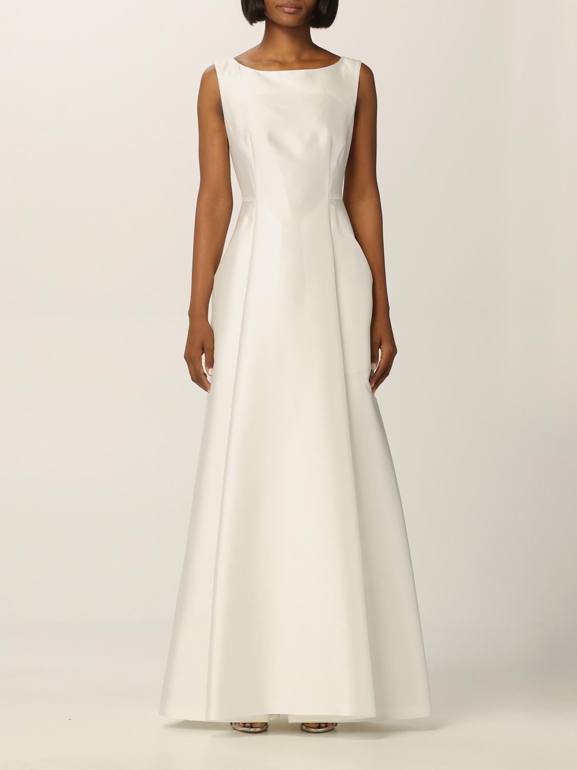ALBERTA FERRETTI: Abito in raso duchesse - Bianco | Abito Alberta Ferretti  04361625 GIGLIO.COM