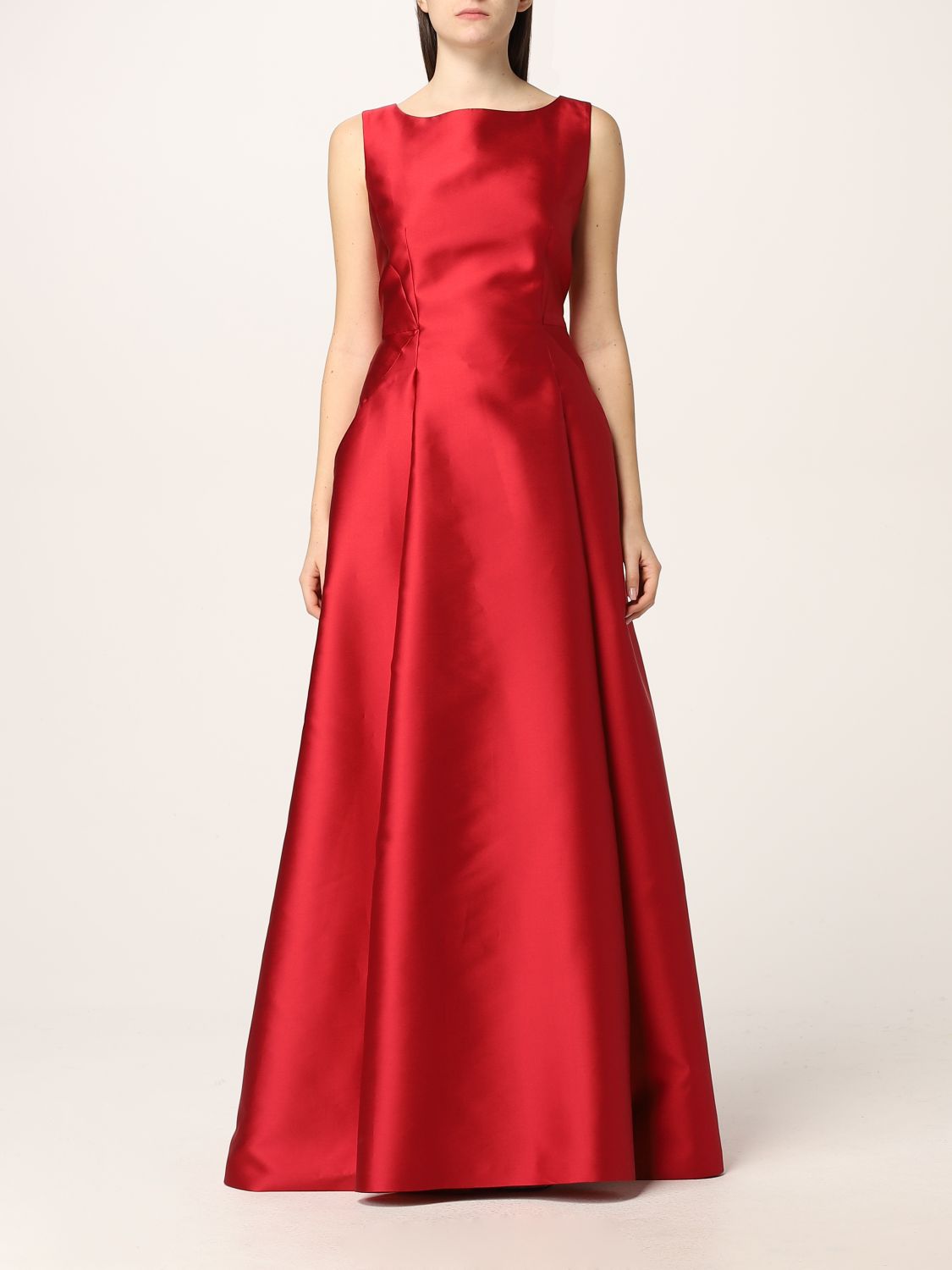 ALBERTA FERRETTI: duchesse satin dress - Red | Alberta Ferretti dress ...