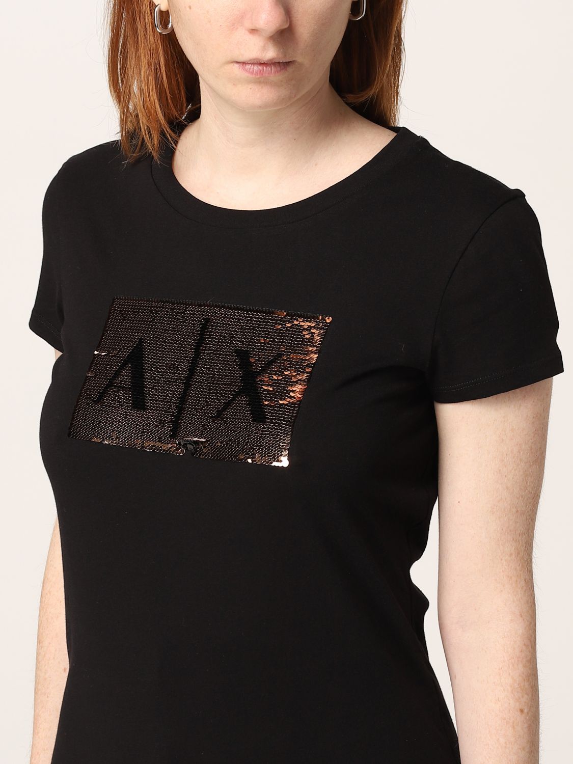 ARMANI EXCHANGE Camiseta para mujer Negro Camiseta Armani