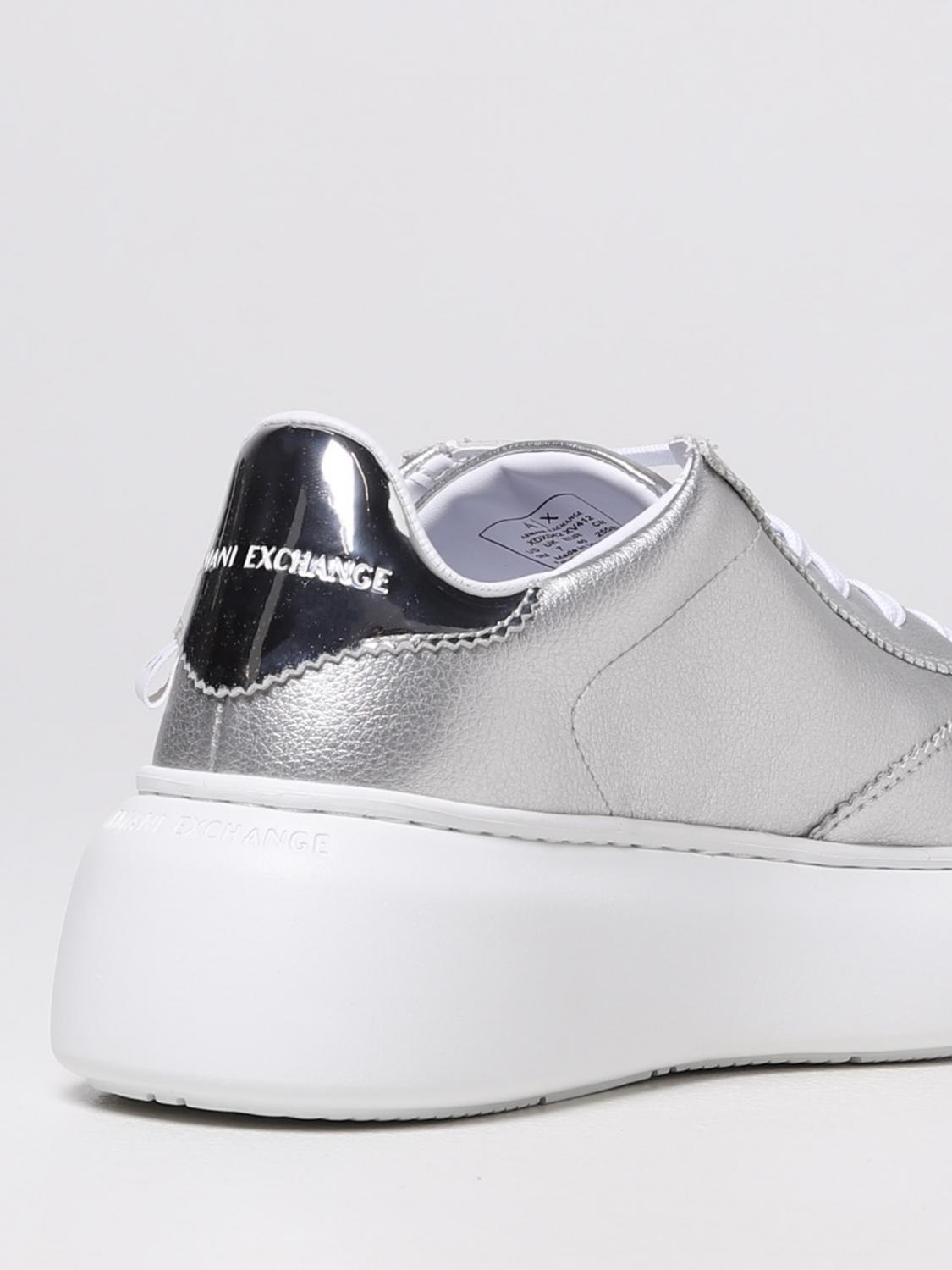 armani exchange silver sneakers