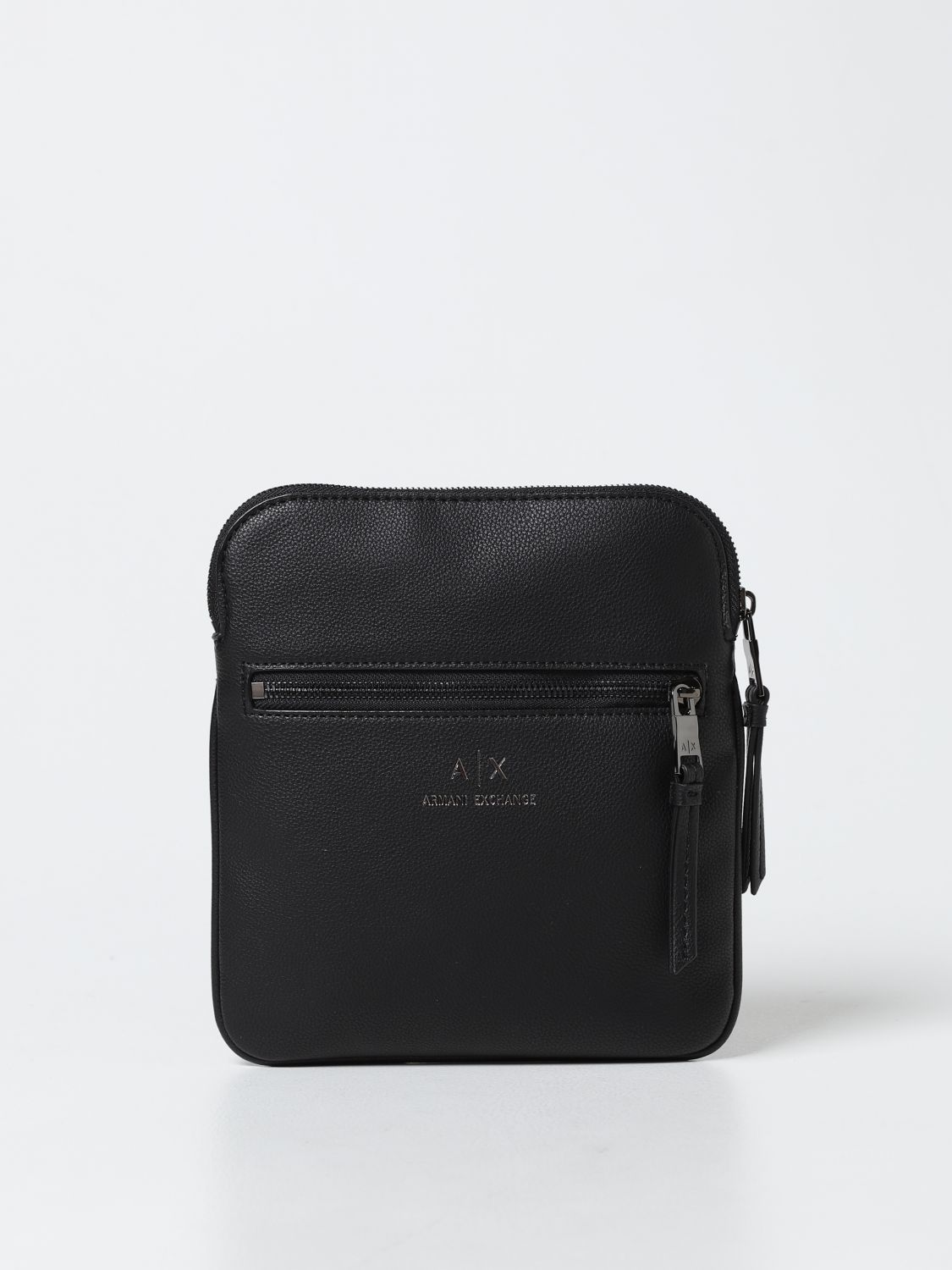 ARMANI EXCHANGE: Messenger bag in grained synthetic leather - Black ...