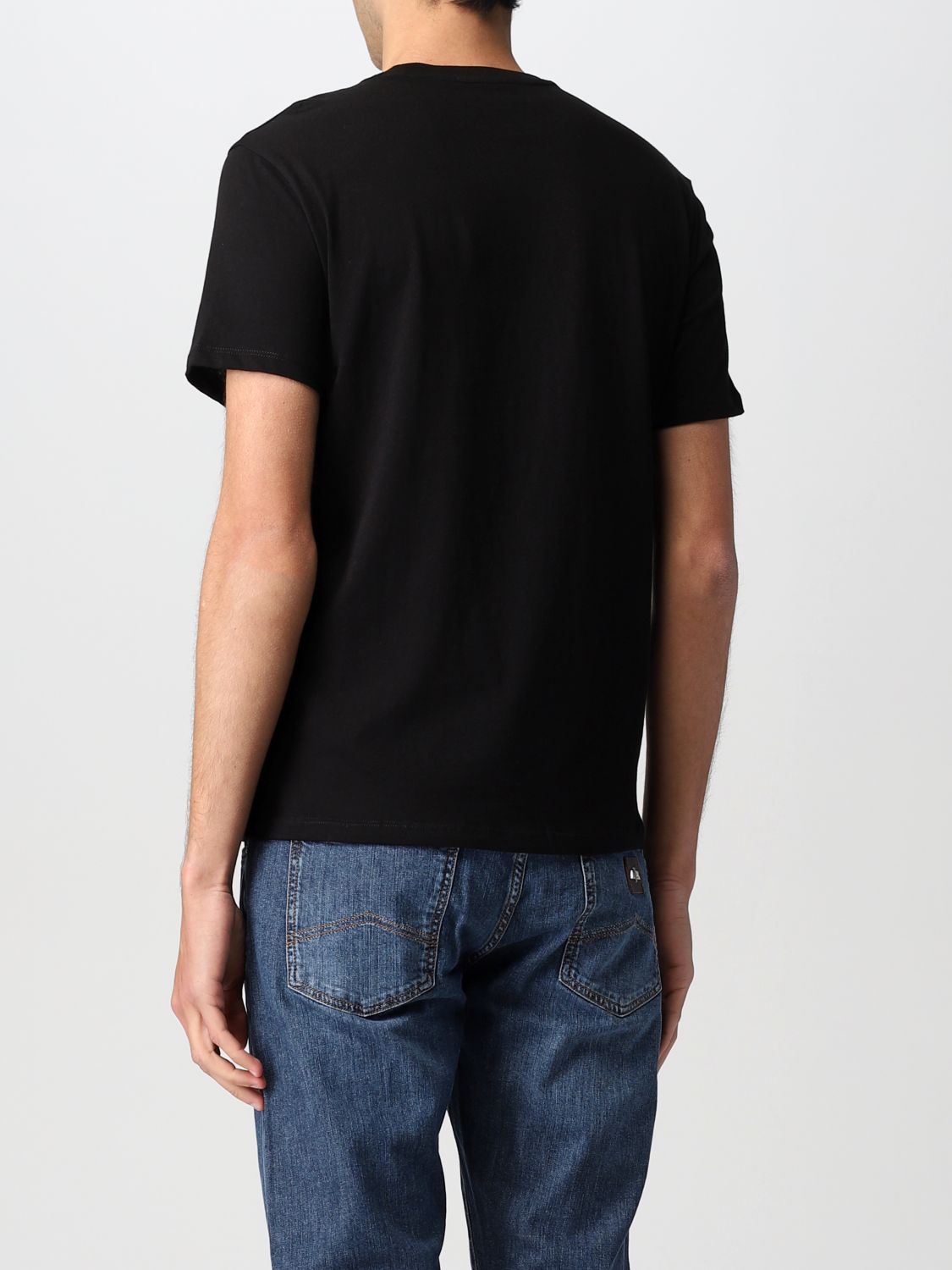 ARMANI EXCHANGE: cotton t-shirt with logo - Black | Armani Exchange t ...
