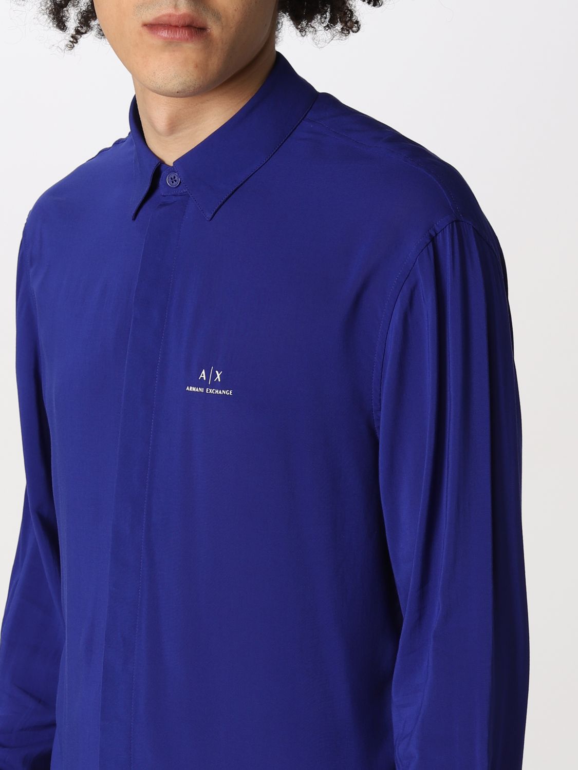 royal blue armani exchange shirt