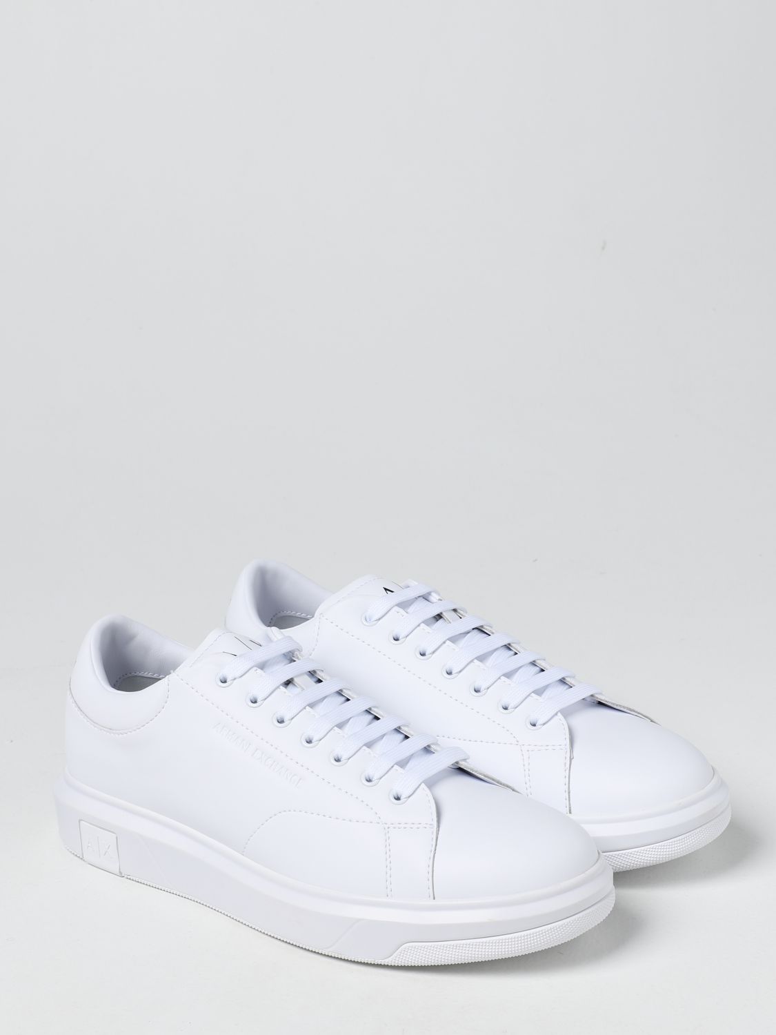 ARMANI EXCHANGE: sneakers in smooth leather - White | Sneakers Armani ...