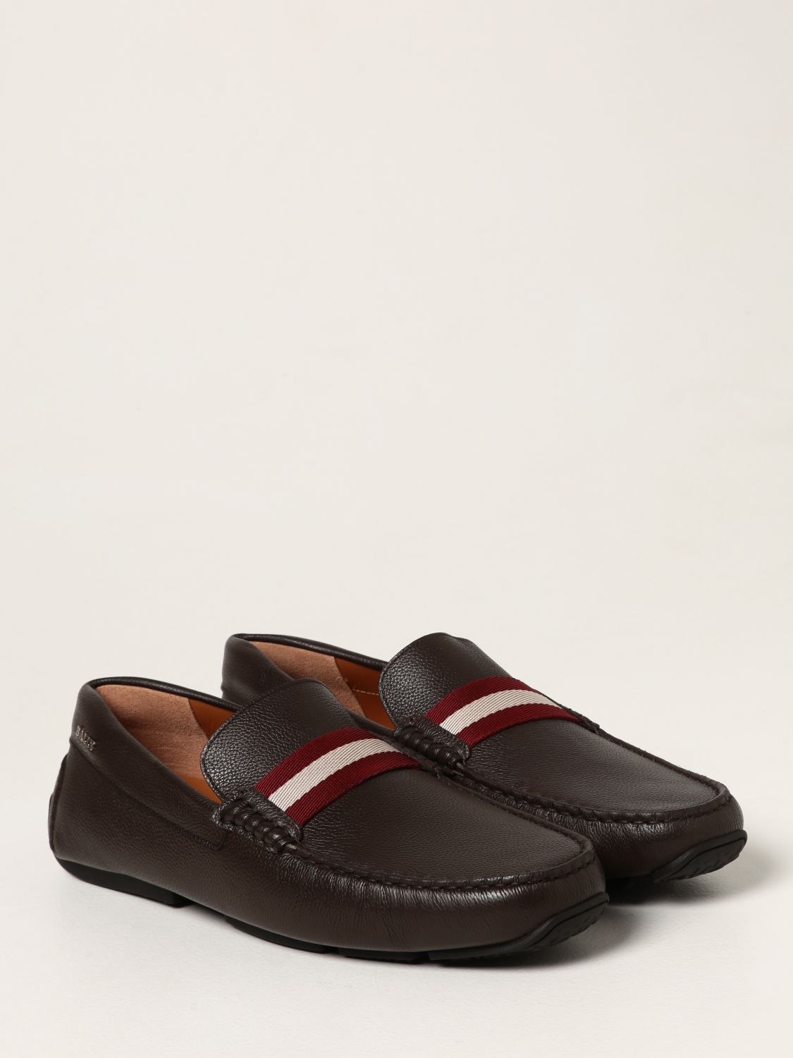 BALLY: Pearce loafer in grained leather - Brown | Loafers Bally 