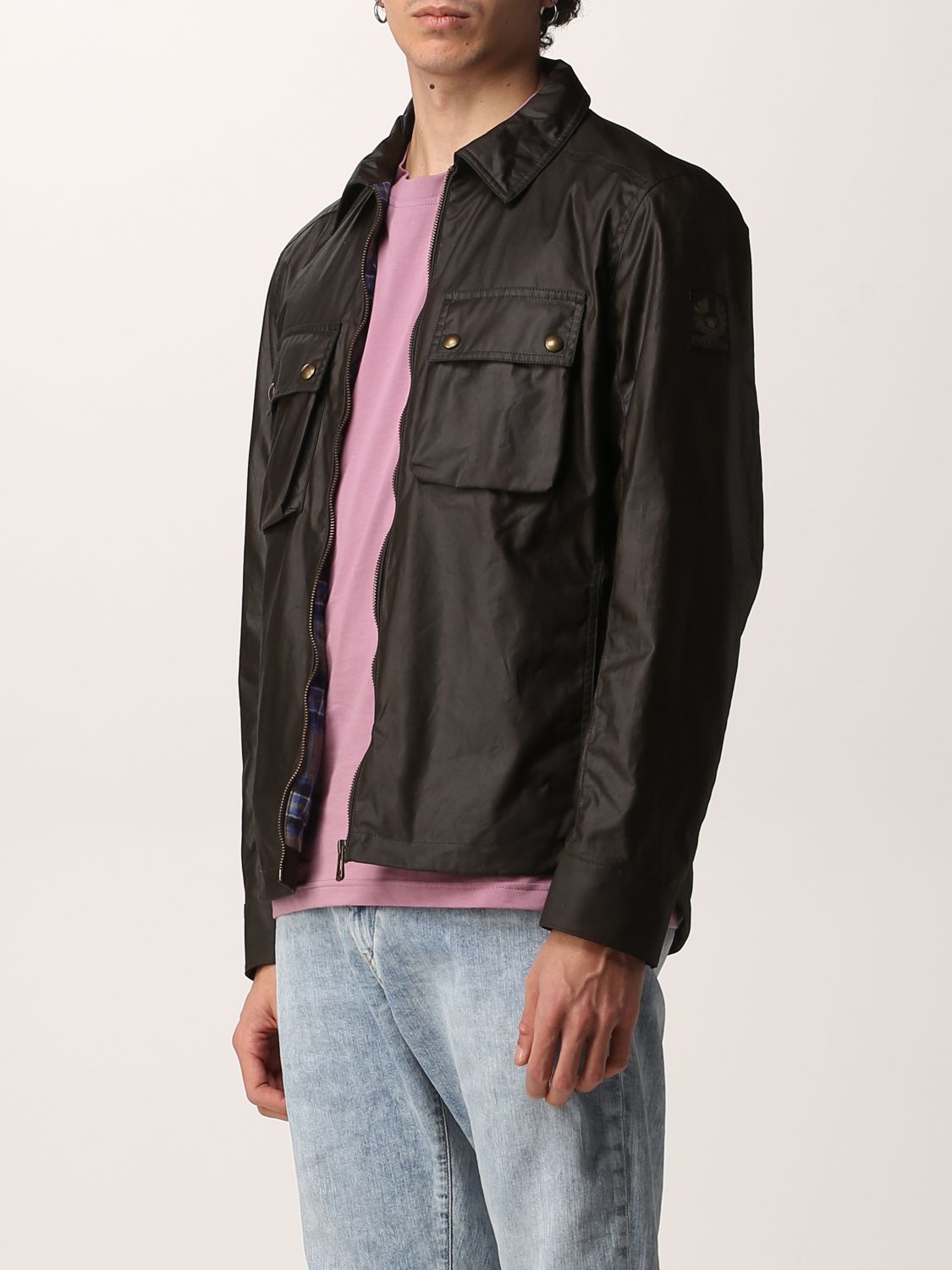 Giacca Belstaff: Giacca Dunstall Belstaff in cotone con logo oliva 3