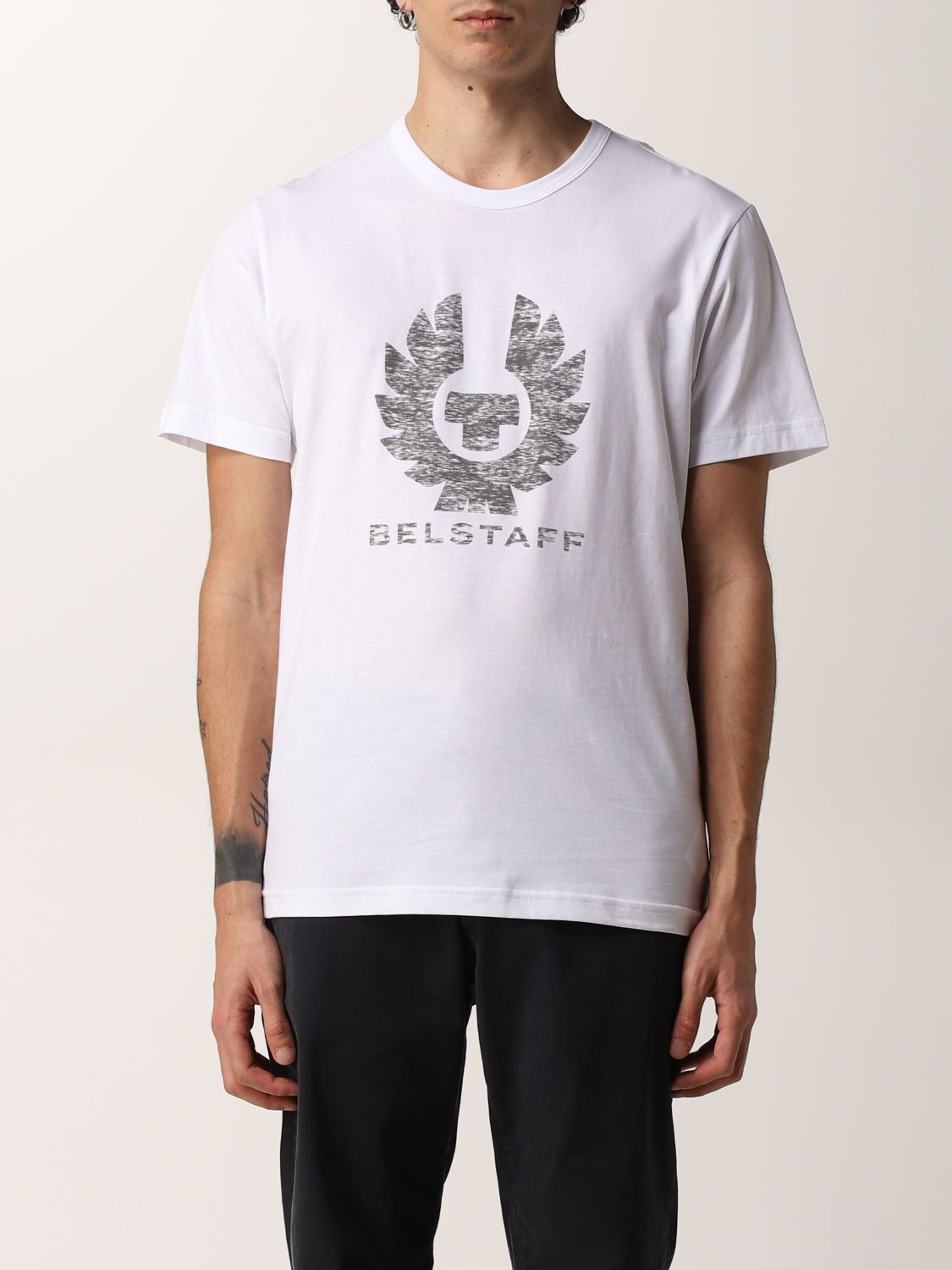 T-shirt Belstaff: T-shirt Belstaff in cotone con logo bianco 1