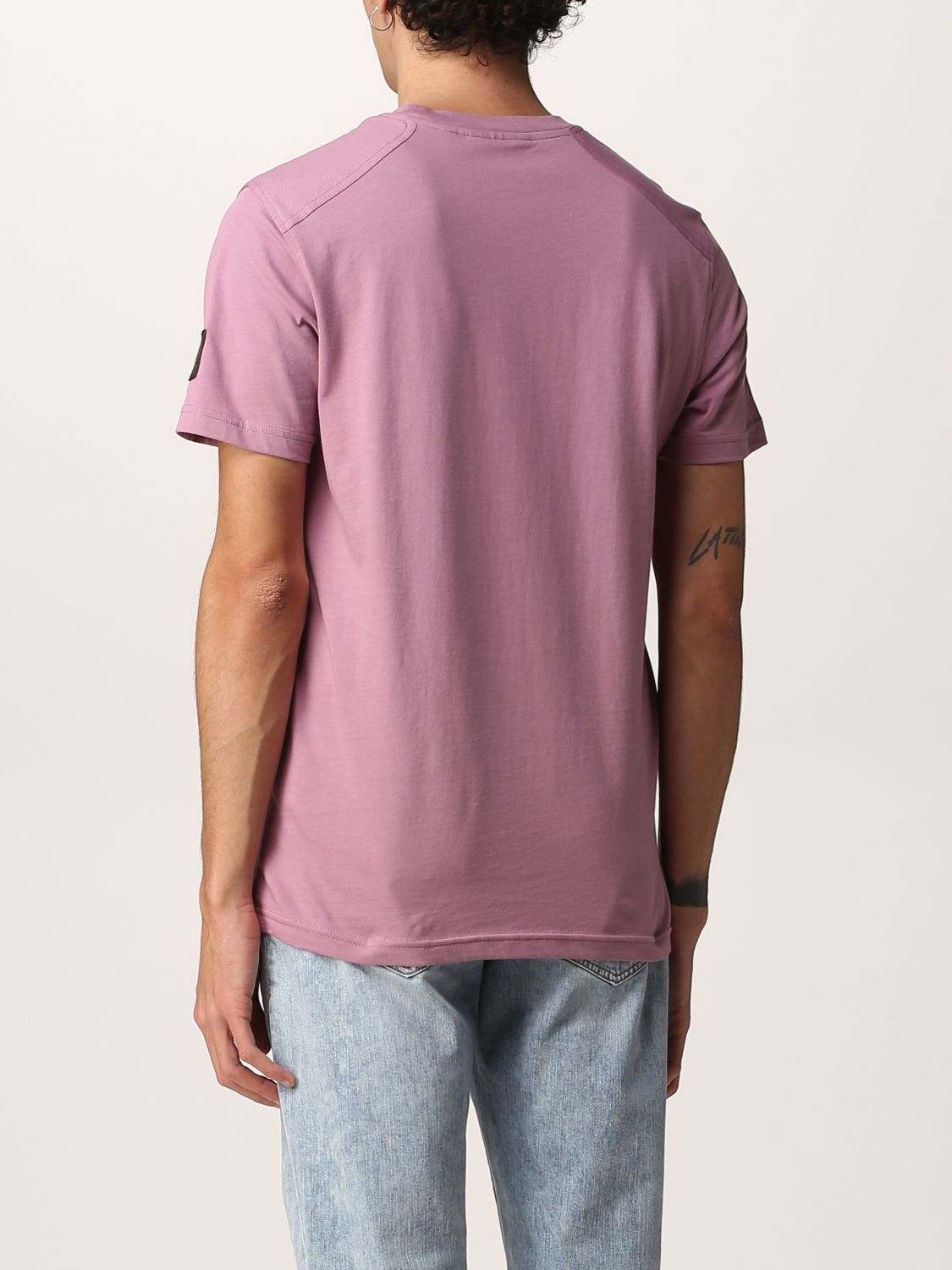 T-shirt Belstaff: T-shirt Belstaff in cotone con logo lavanda 2