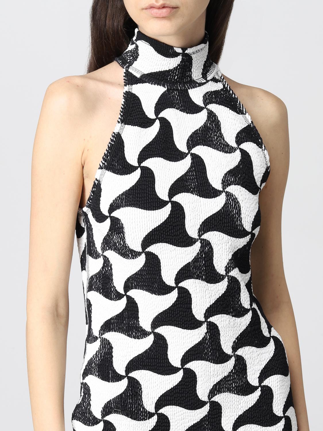 BOTTEGA dress with wavy triangle dress Yellow Cream Bottega