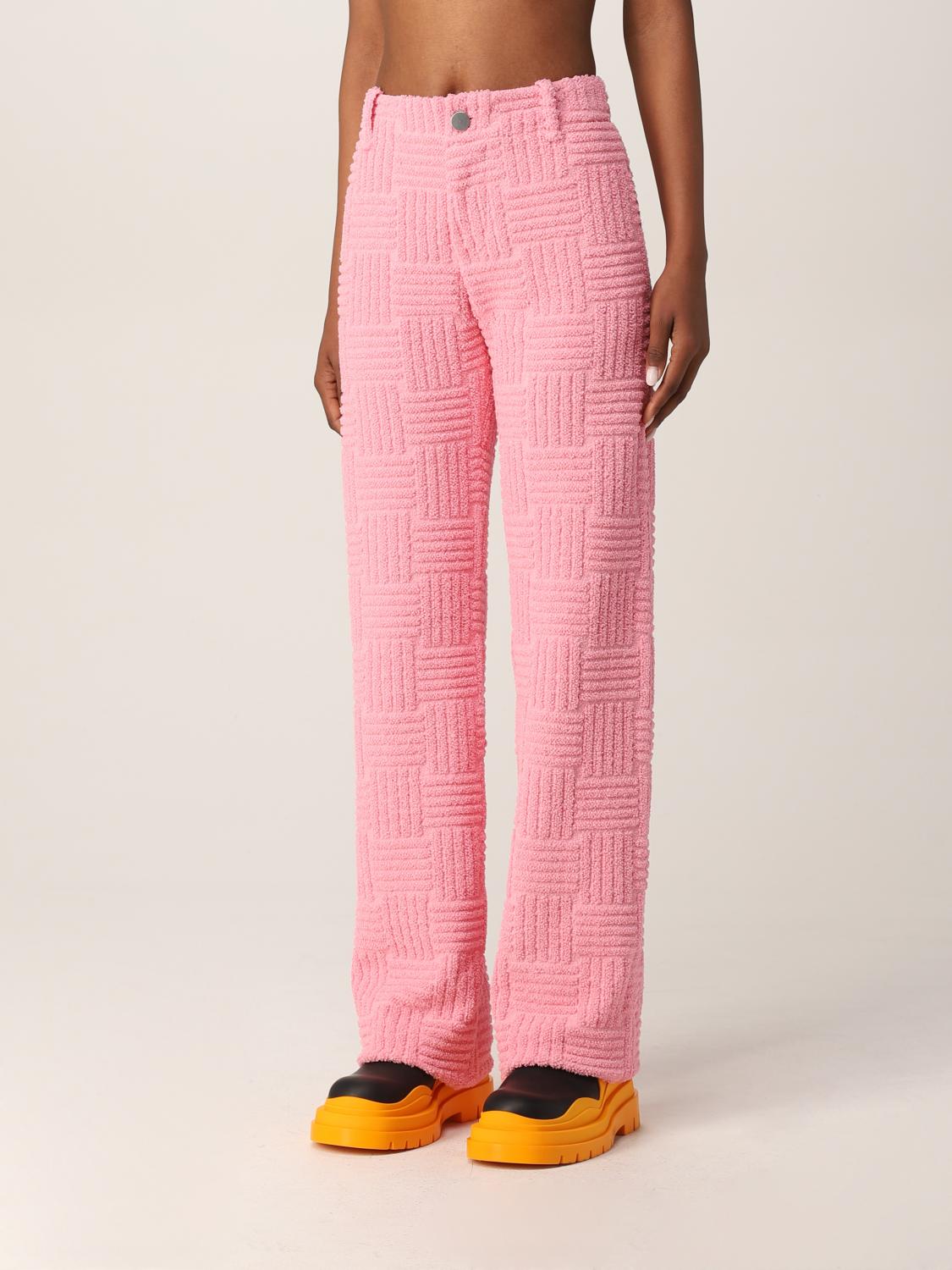 パンツ BOTTEGA VENETA PINK STRETCH VISCOSE BLEND PANT BOTTEGA VENETA Checked crepe straight-leg pants | NET-A-PORTER