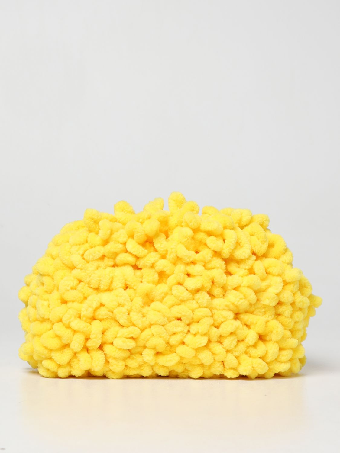 Bottega Veneta Chenille Mini Pouch In Yellow