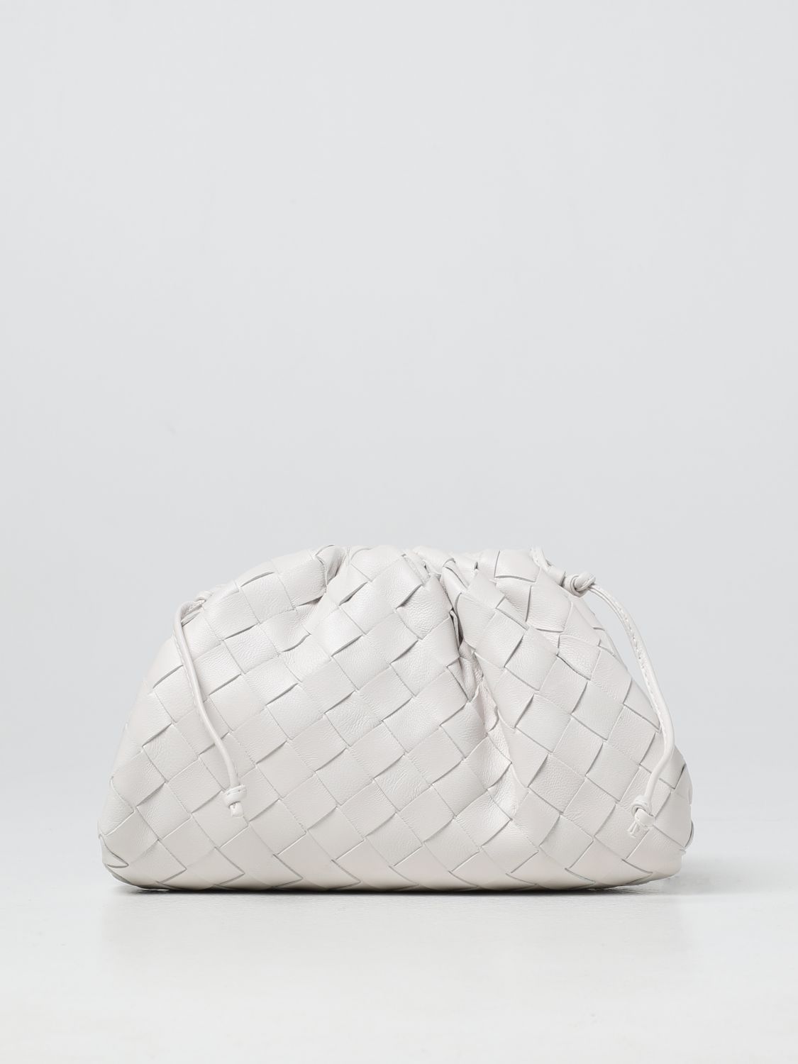 BOTTEGA VENETA: intreccio leather mini pouch - White | Bottega Veneta ...
