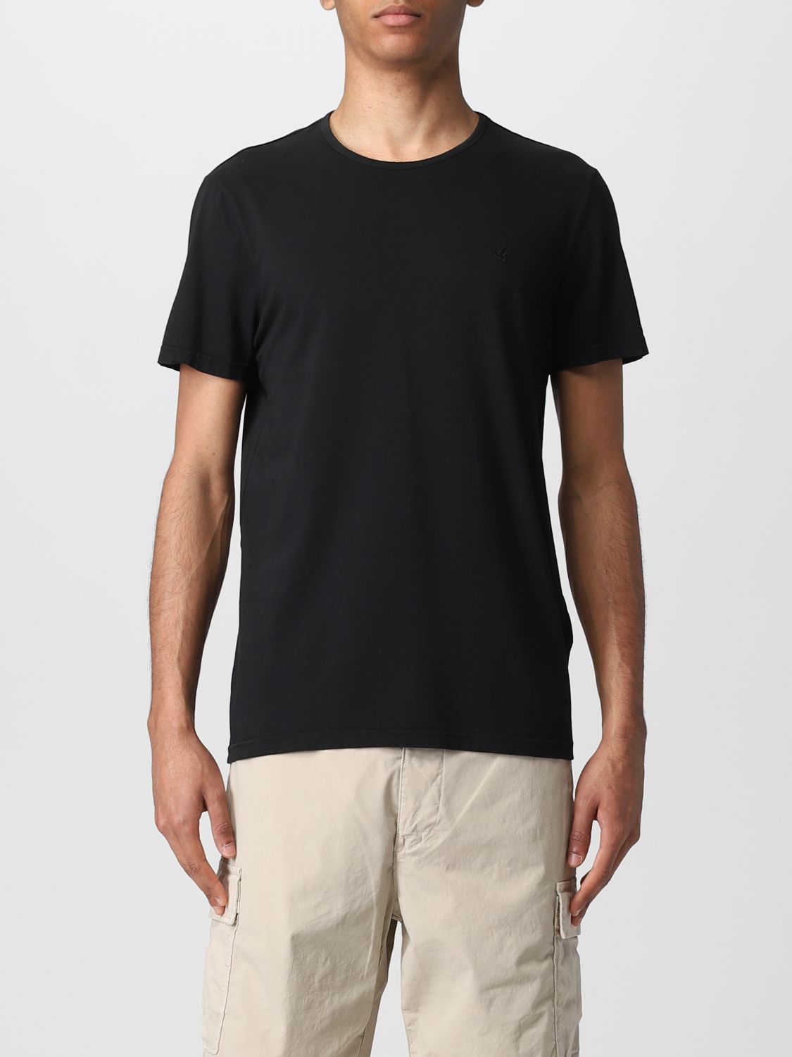 BROOKSFIELD: cotton t-shirt with logo - Black | Brooksfield t-shirt ...