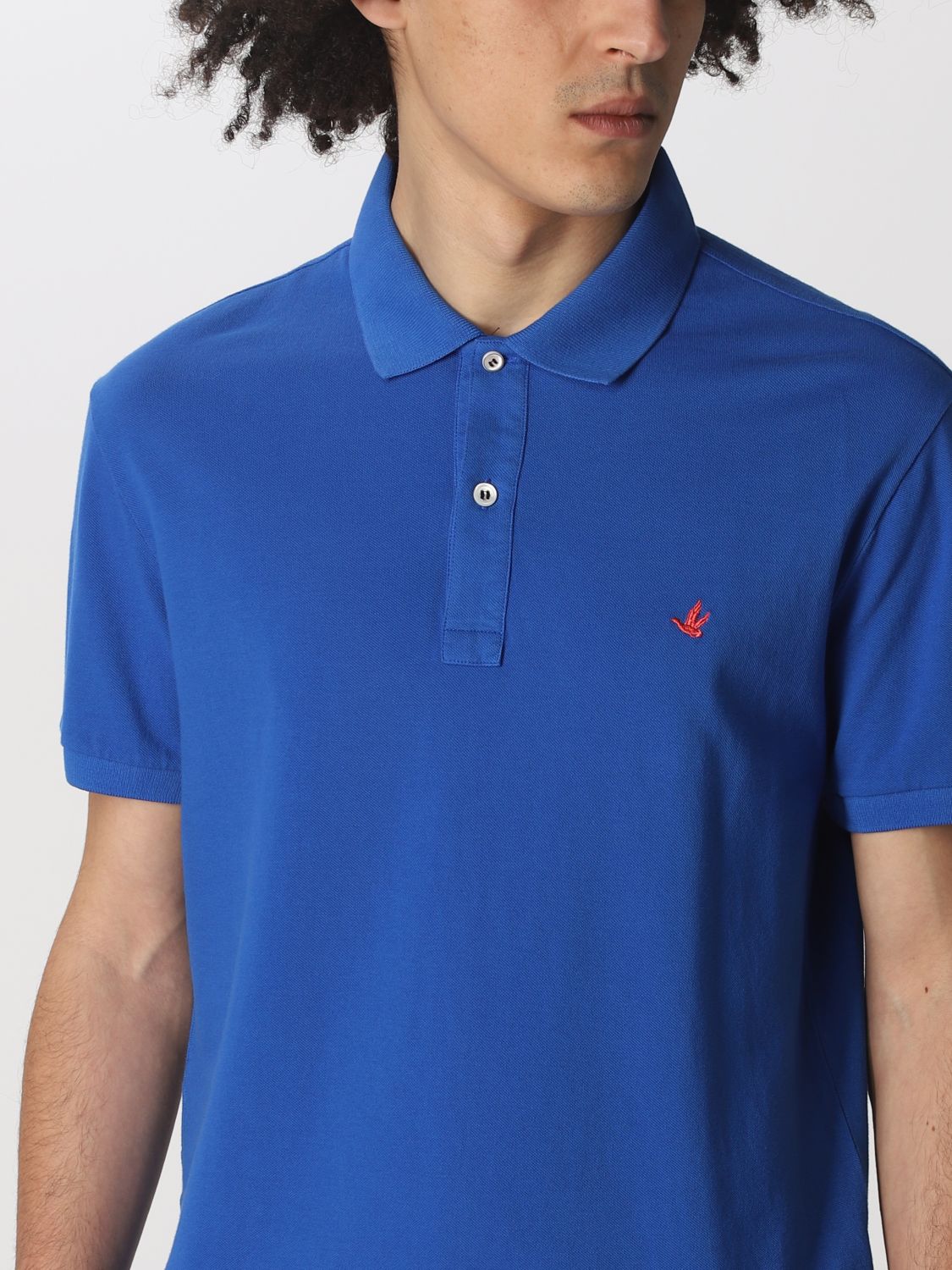 BROOKSFIELD: polo shirt in cotton with logo - Gnawed Blue | Brooksfield ...