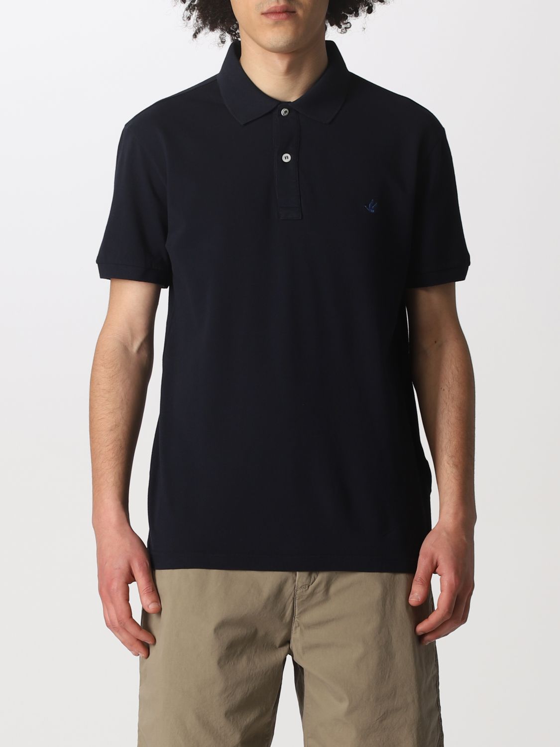 BROOKSFIELD: polo shirt in cotton with logo - Navy | Brooksfield polo ...