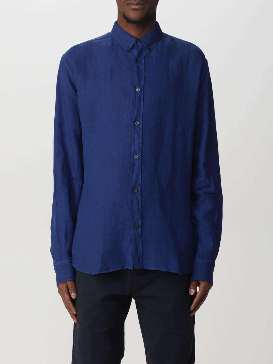 Brooksfield Linen Shirt In Royal Blue | ModeSens