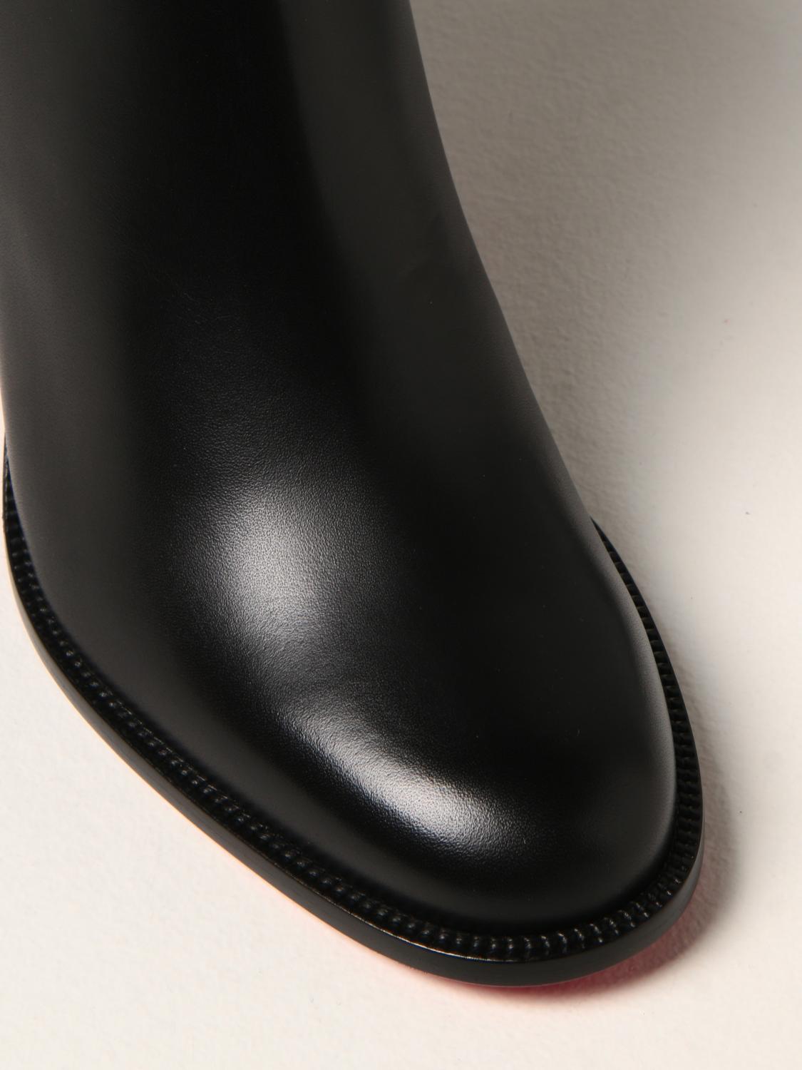 christian louboutin black boot heels