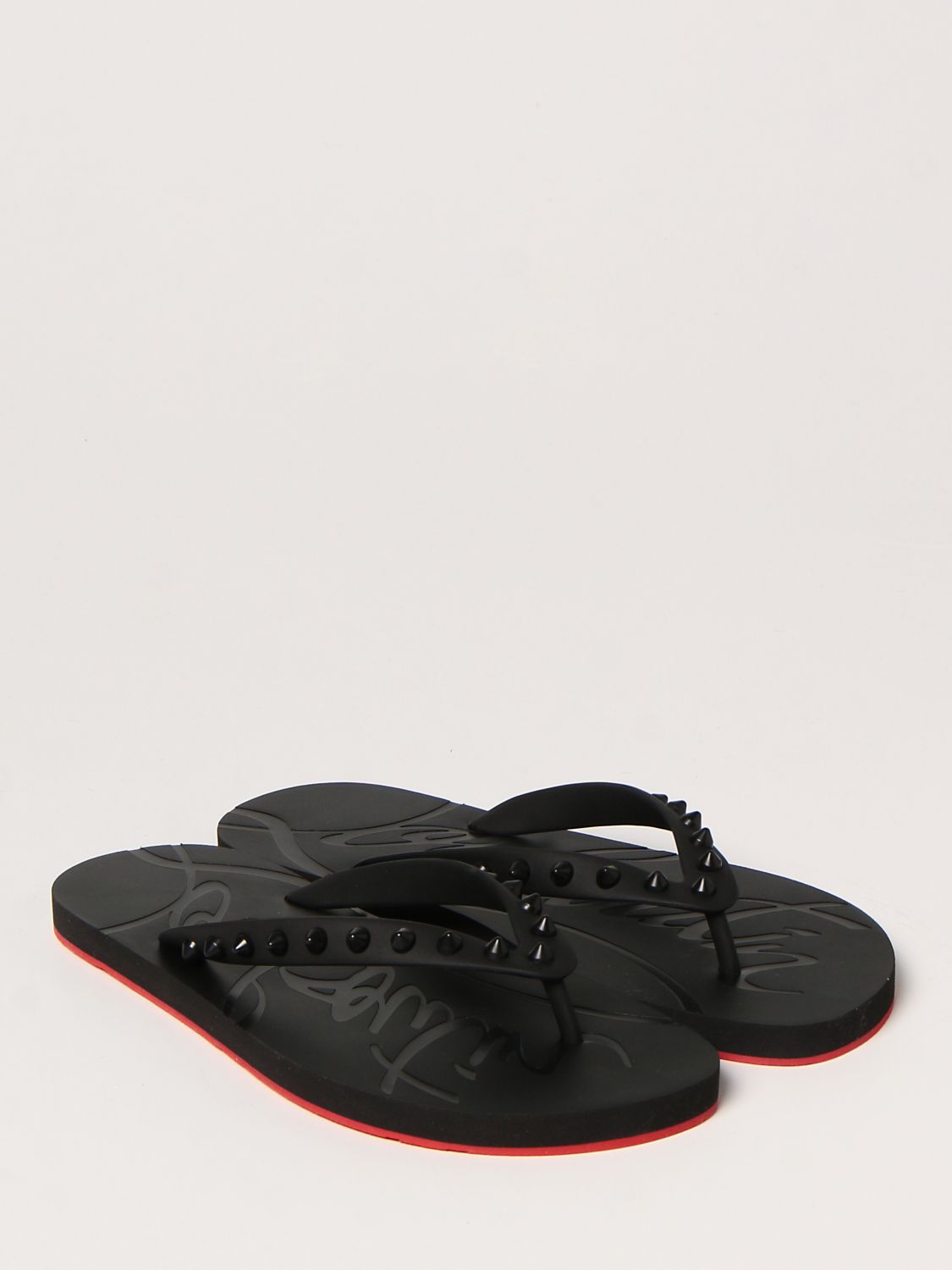 Sandales plates Christian Louboutin: Chaussures femme Christian Louboutin noir 2