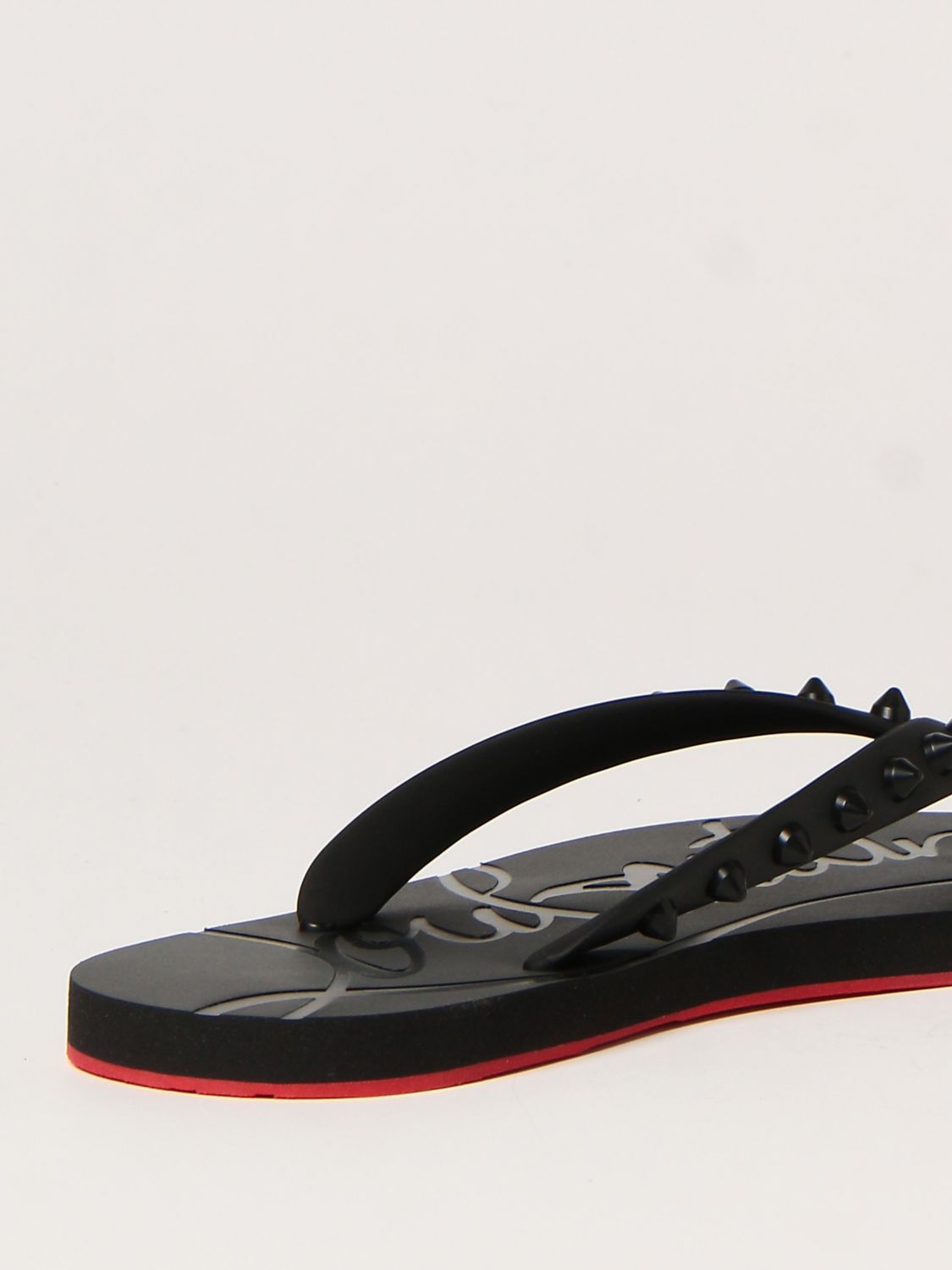 Sandales plates Christian Louboutin: Chaussures femme Christian Louboutin noir 3