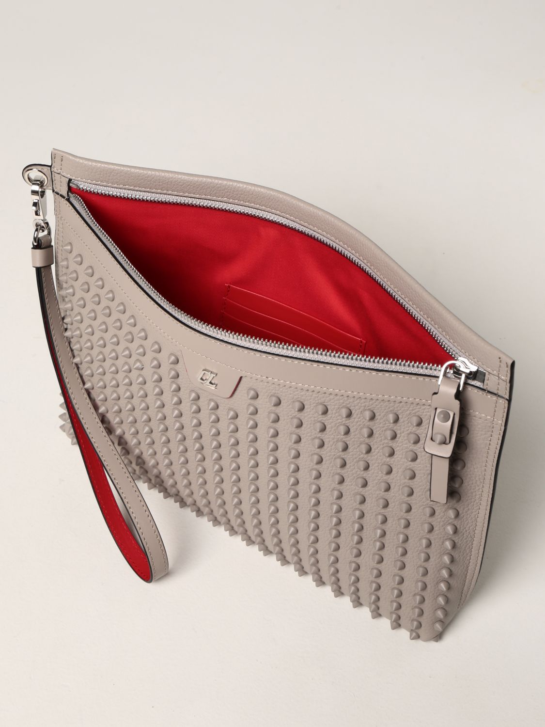 christian louboutin spike clutch