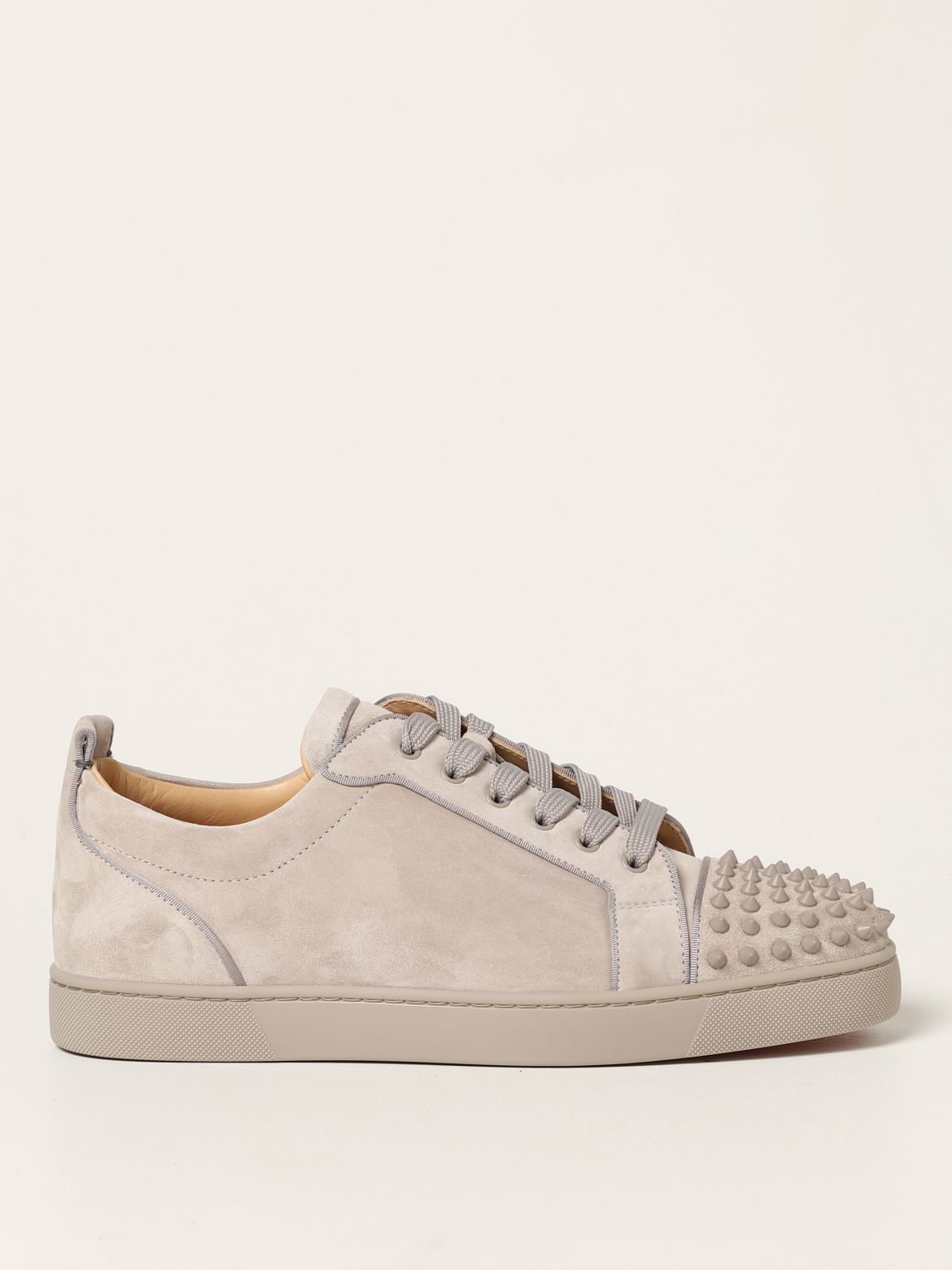 CHRISTIAN LOUBOUTIN: Louis Junior Spikes Orlato suede sneakers