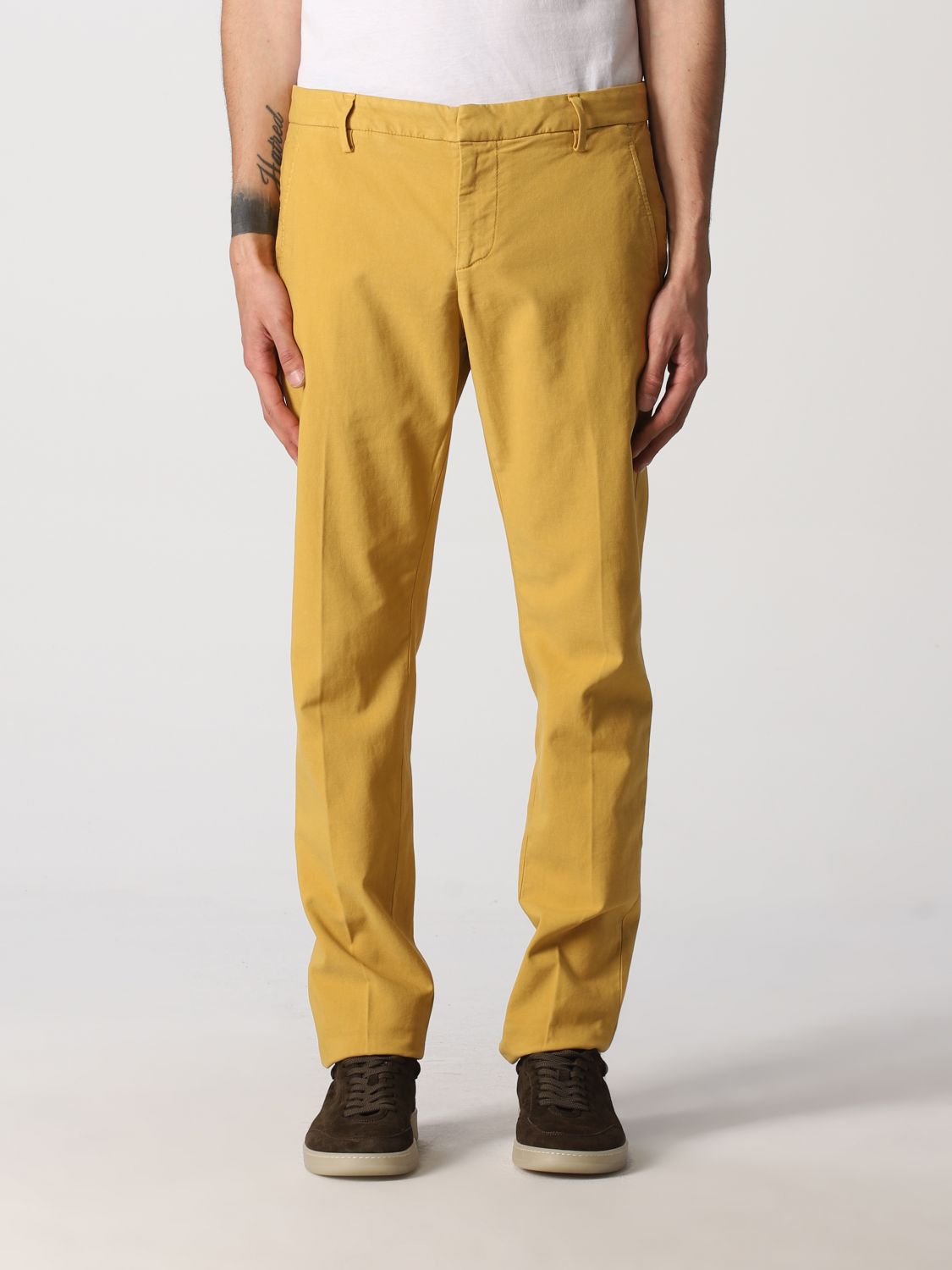 Dondup Gaubert  Trousers In Stretch Cotton In Mustard