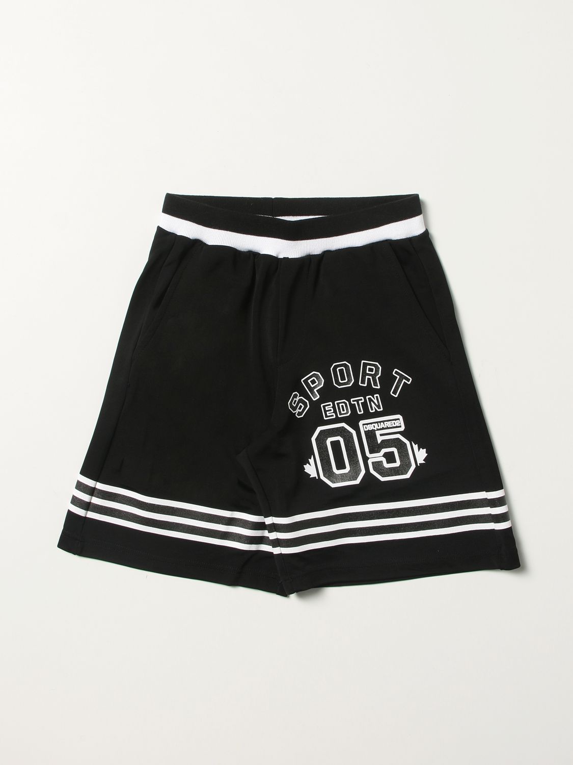 Dsquared2 Junior Outlet: basketball shorts with Sport logo - Black ...
