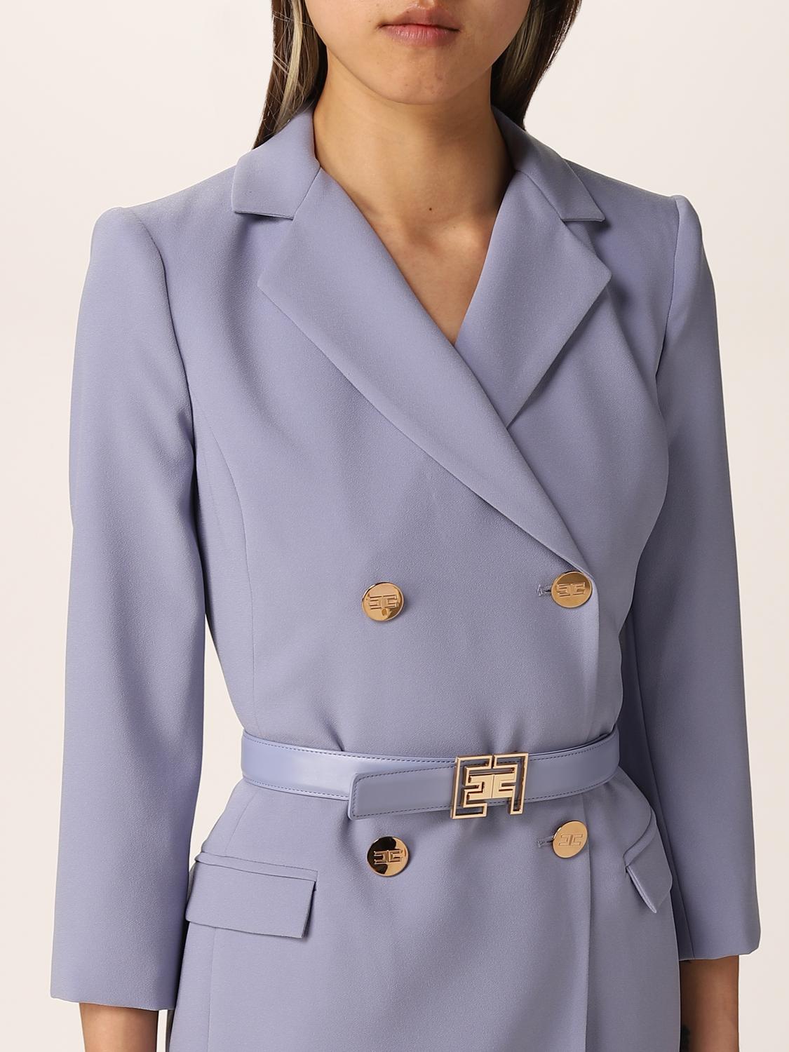 ELISABETTA FRANCHI: Abito Robe manteau a doppiopetto - Azzurro | Abito Elisabetta  Franchi AB067 GIGLIO.COM