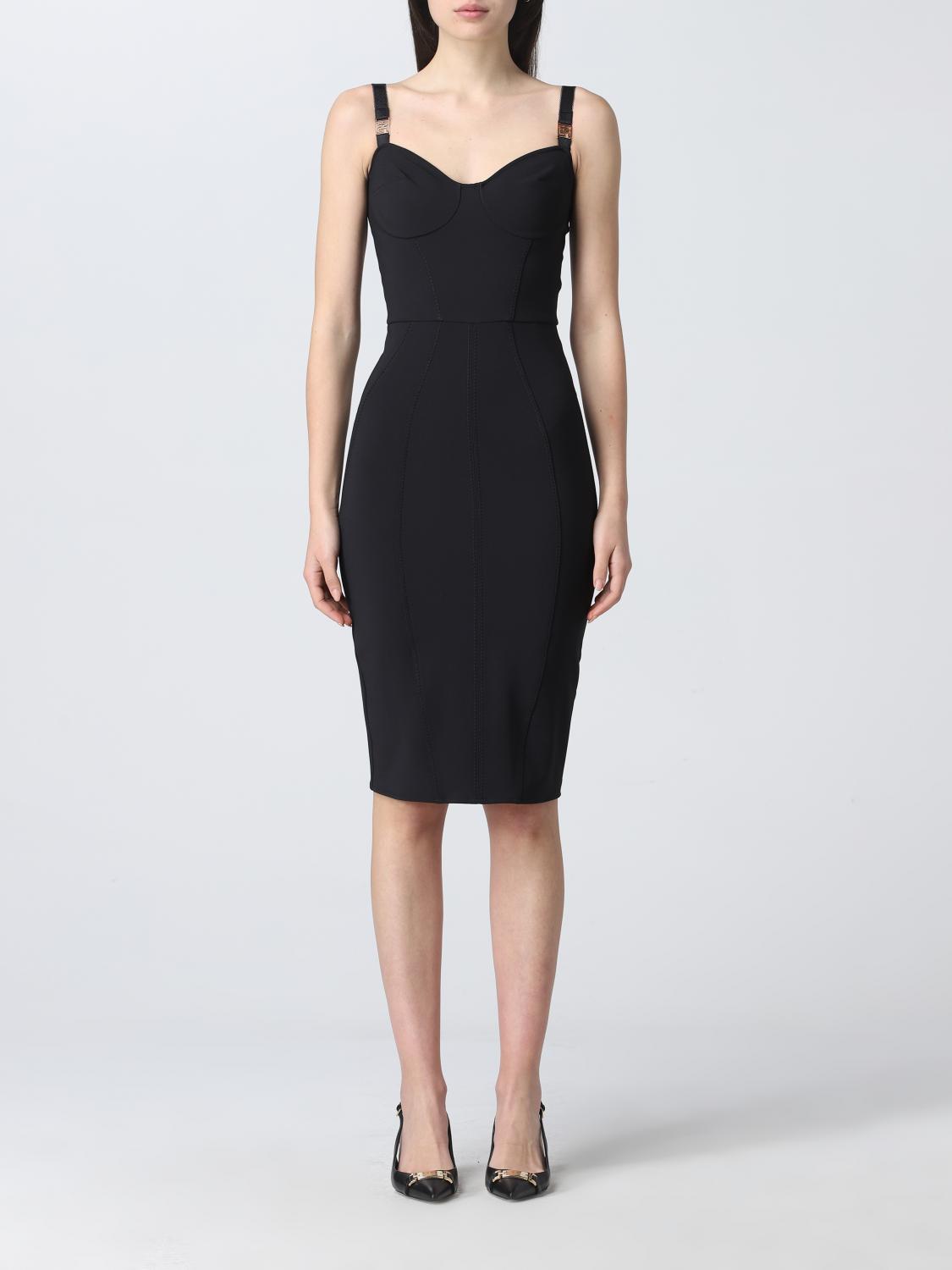 ELISABETTA FRANCHI: Tubino tessuto tecnico - Nero | Abito Elisabetta Franchi  AB066 GIGLIO.COM