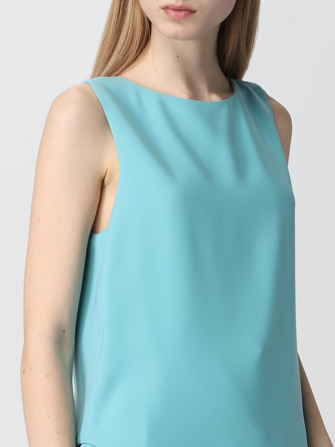 EMPORIO ARMANI TOP/CANOTTA DONNA SPALLA LARGA LOGO CON STRASS ART.163319  1P223