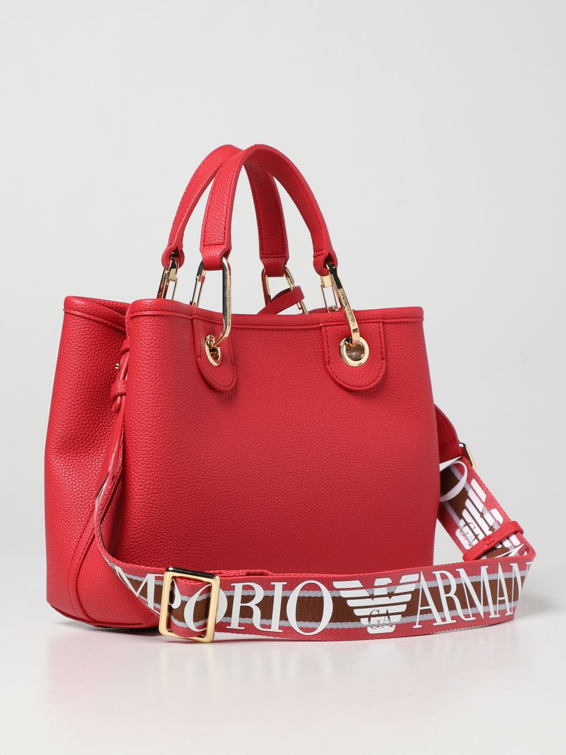 EMPORIO ARMANI: MyEA bag textured synthetic leather - Red | Emporio Armani tote bags Y3D166YFO5B online at GIGLIO.COM
