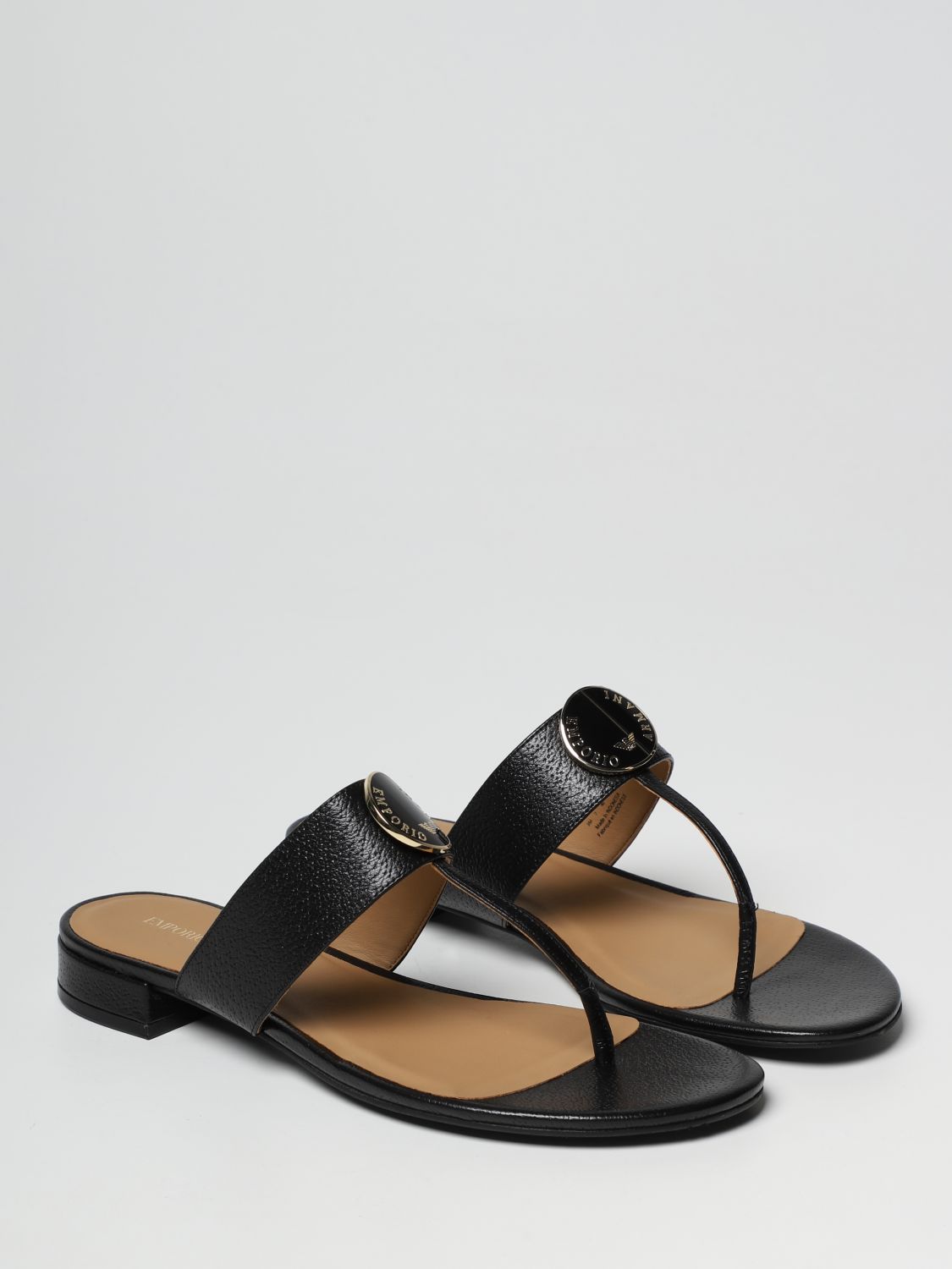 플랫 샌들 엠포리오 아르마니: 신발 여성 Emporio Armani 블랙 2