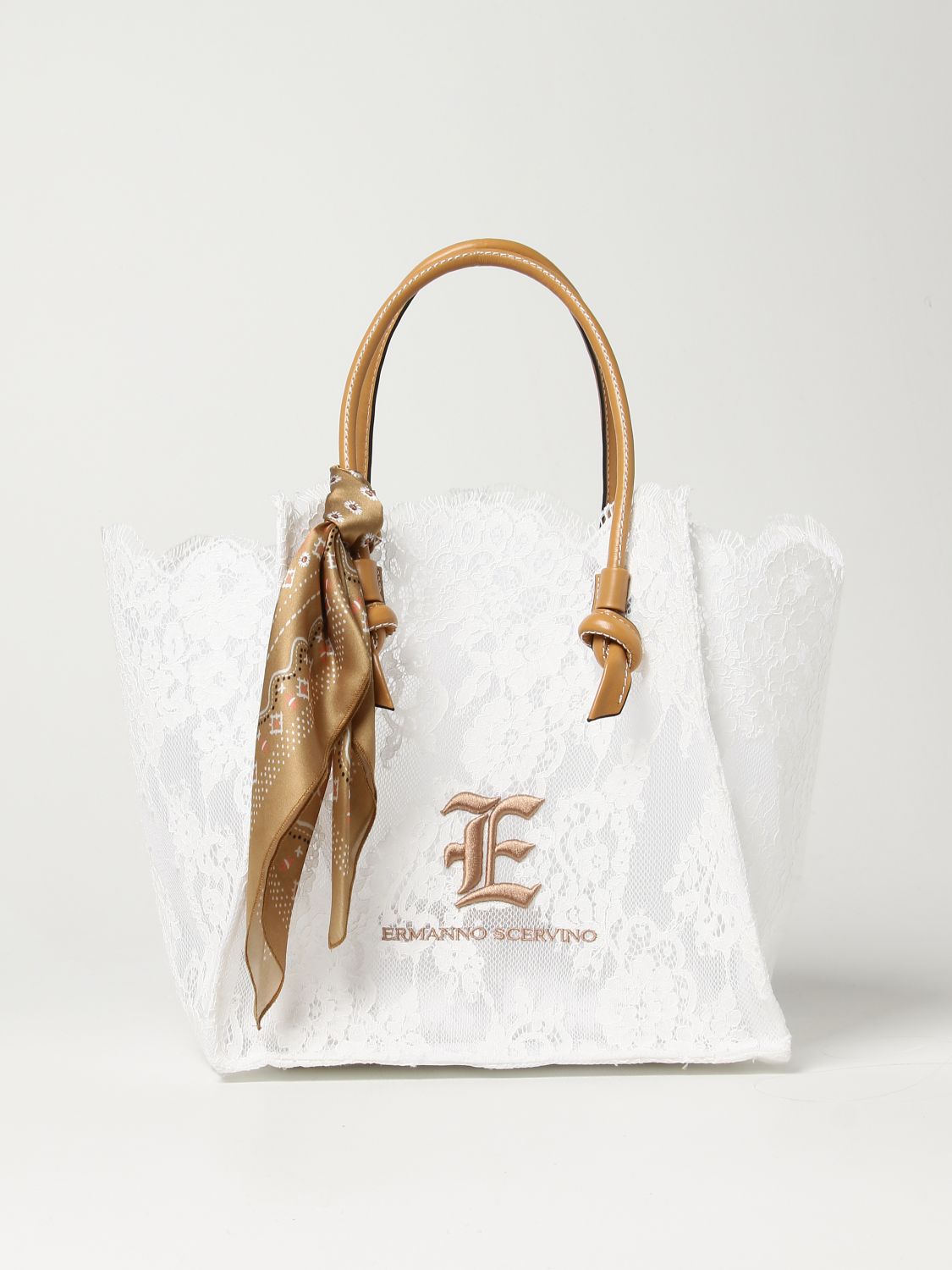 Сумка-тоут Ermanno Scervino: Наплечная сумка Женское Ermanno Scervino бежевый 1