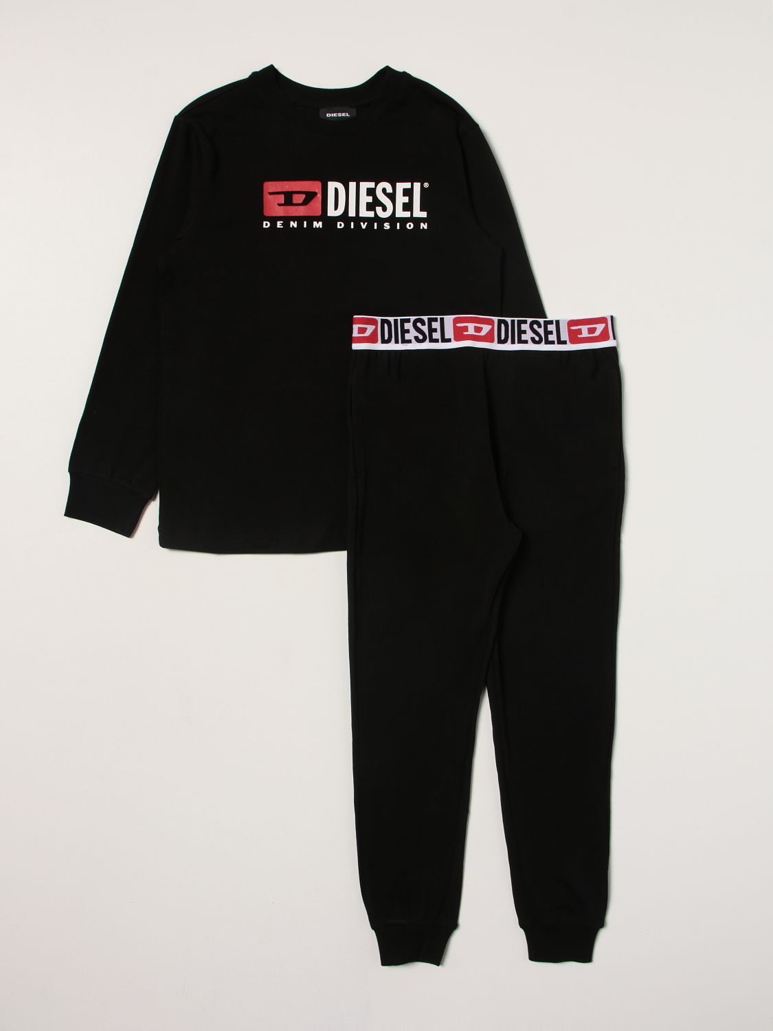 Completo Diesel: Set felpa + pantalone Diesel con logo nero 1