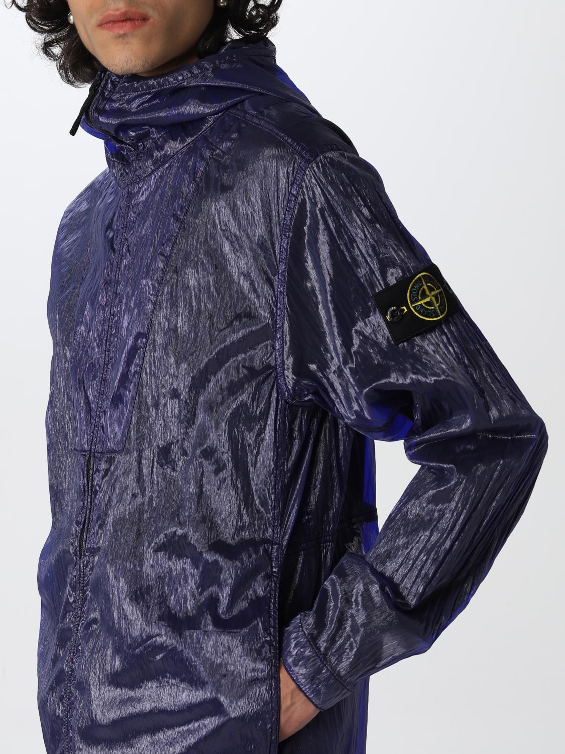 stone island windbreaker blue