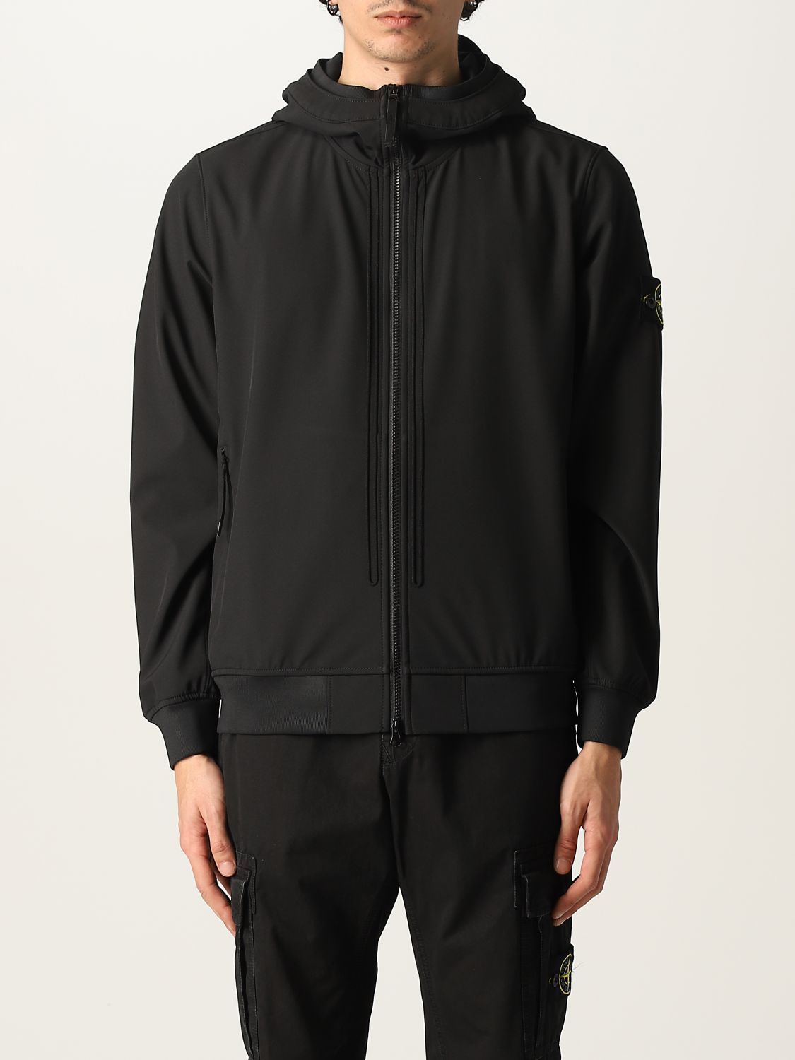 STONE ISLAND: Light Soft Shell-r_e.dye® technology jacket - Black 