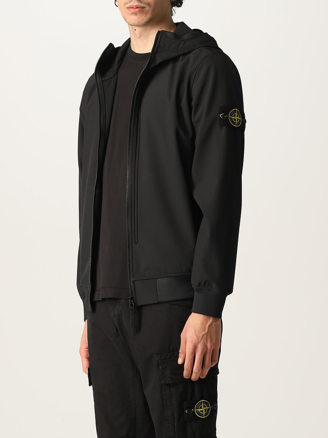 STONE ISLAND: Light Soft Shell-r_e.dye® technology jacket - Black 