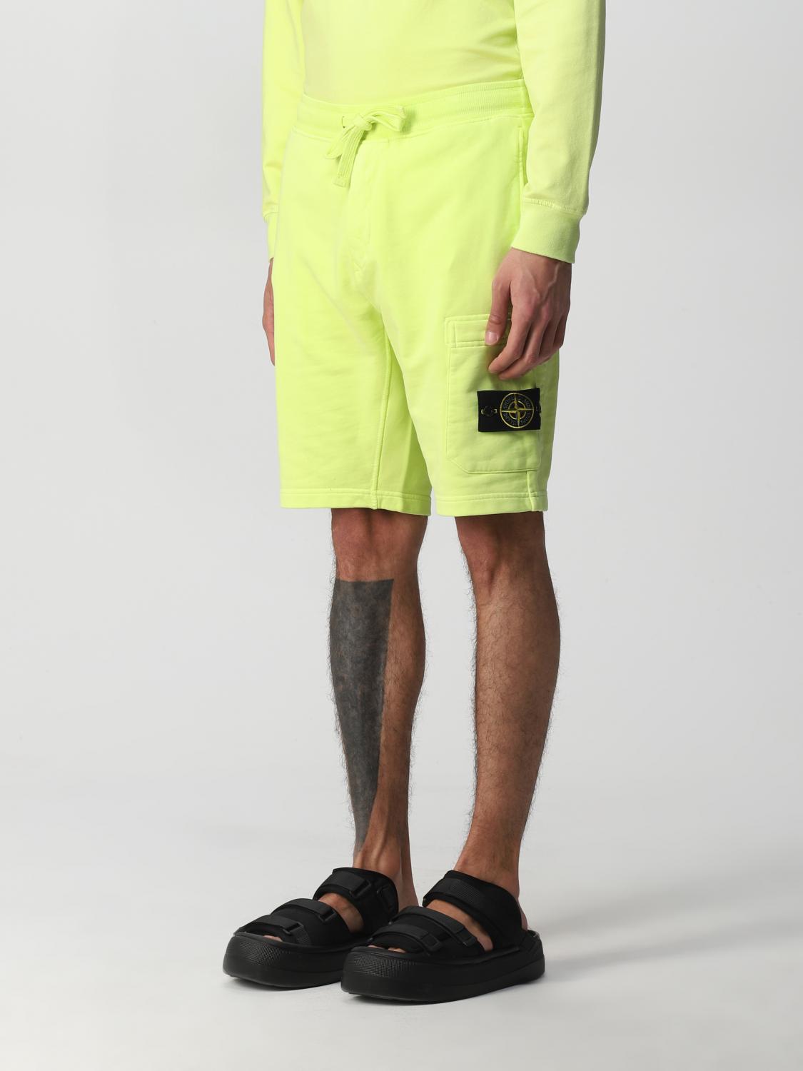 lemon stone island shorts